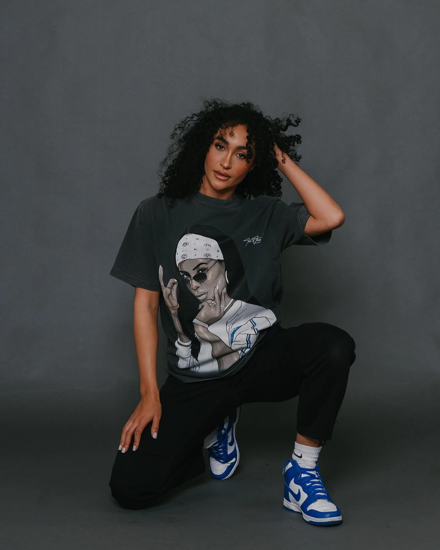Aaliyah Big Face Oversized Shadow Tee - Image 2