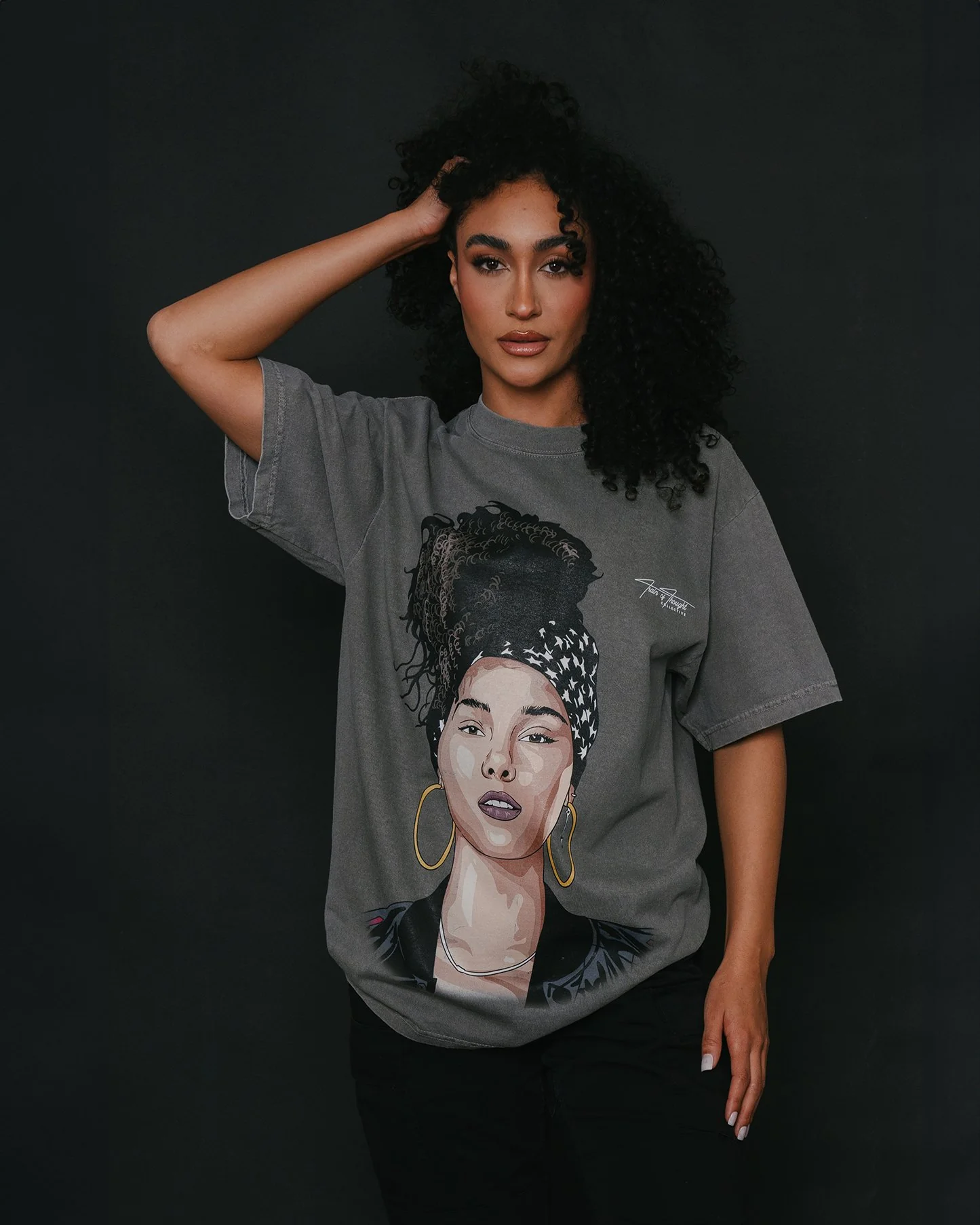 Alicia keys Big Face Oversized Cement Tee - Image 3