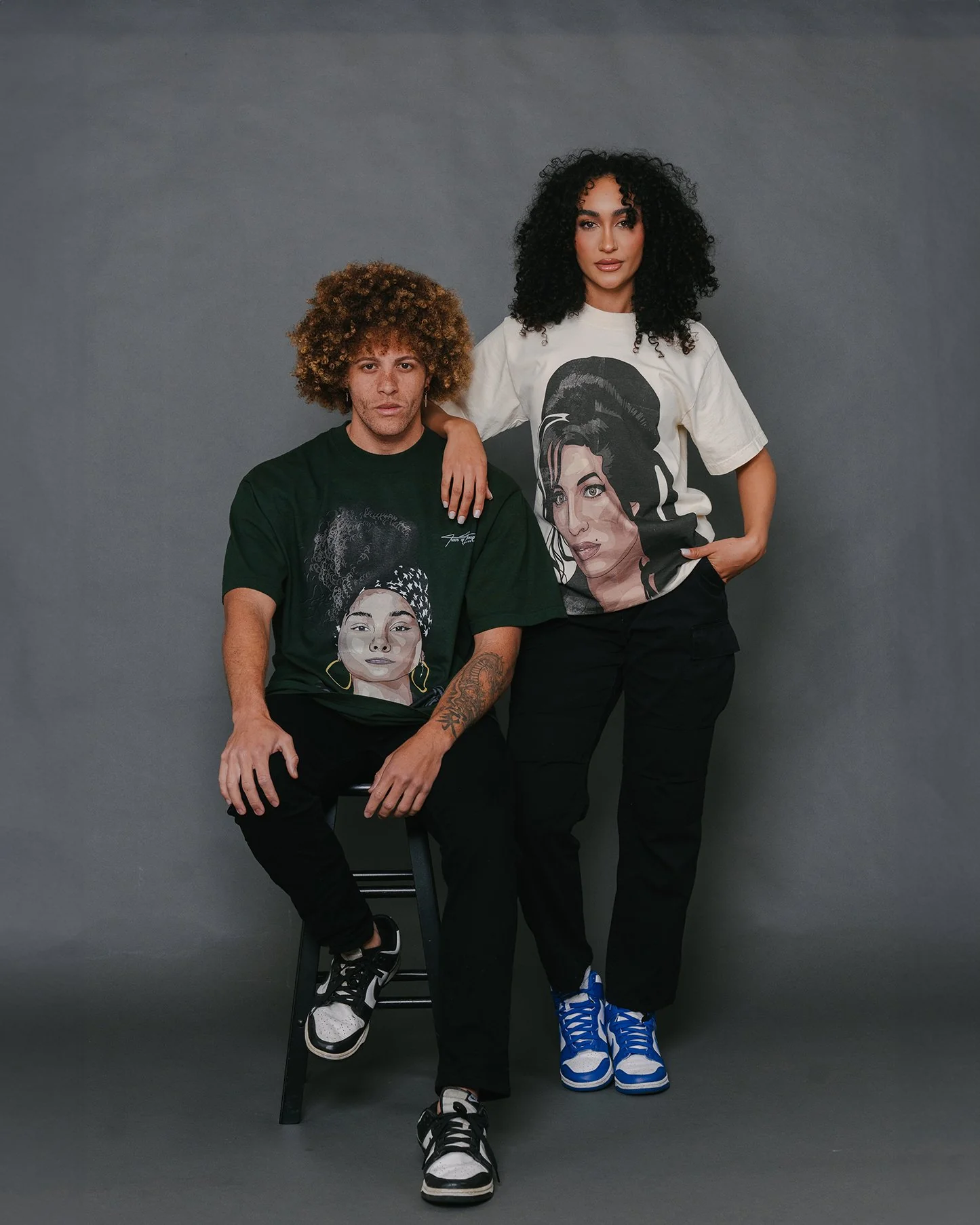 Amy Big Face Oversized Cream Tee - Image 3