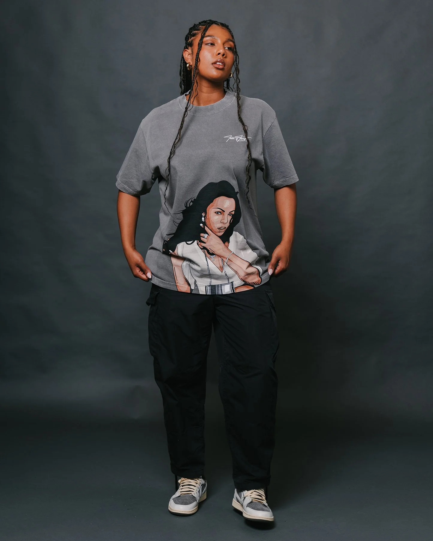 Ashanti Big Face Oversized Cement Tee - Image 2