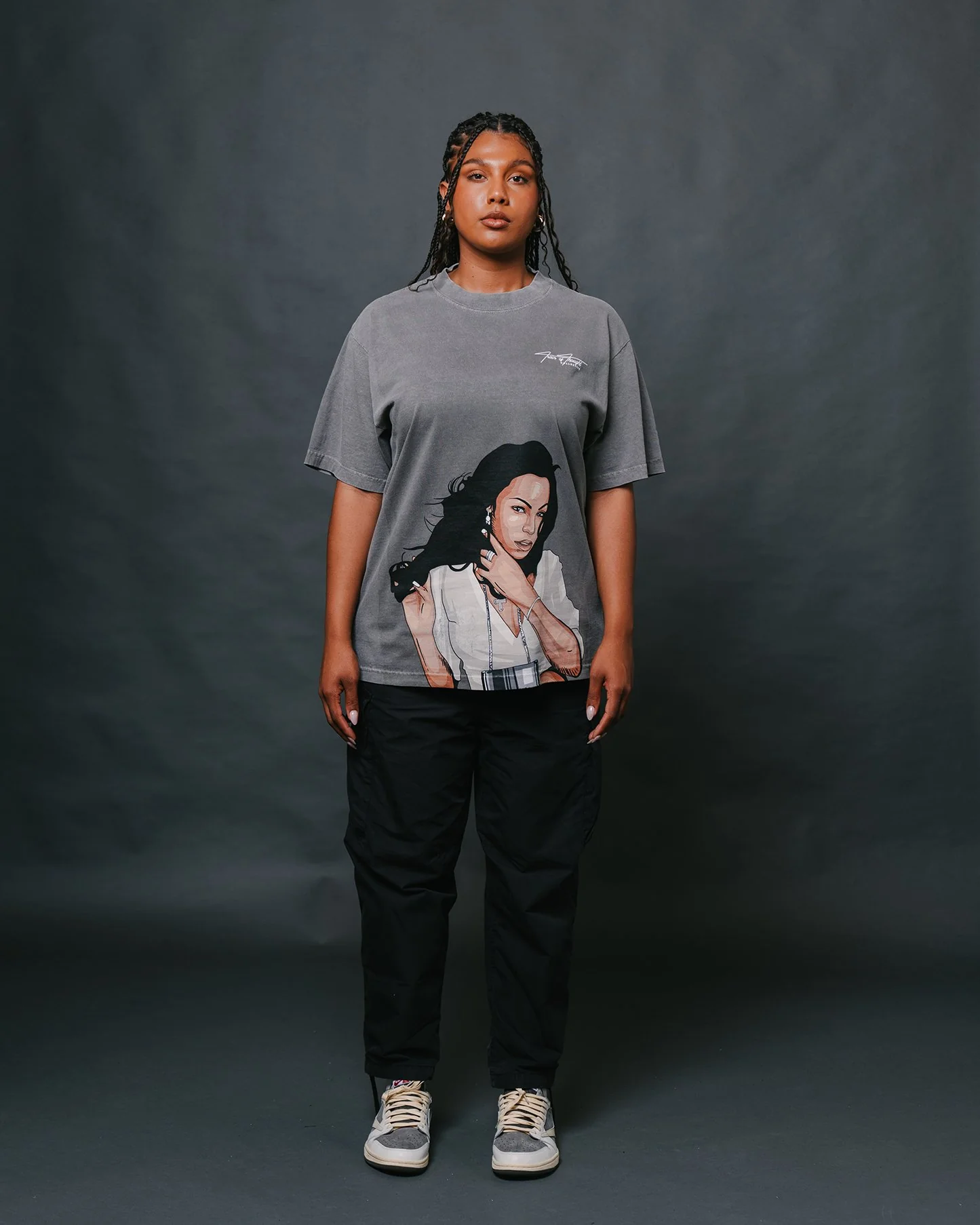 Ashanti Big Face Oversized Cement Tee - Image 3