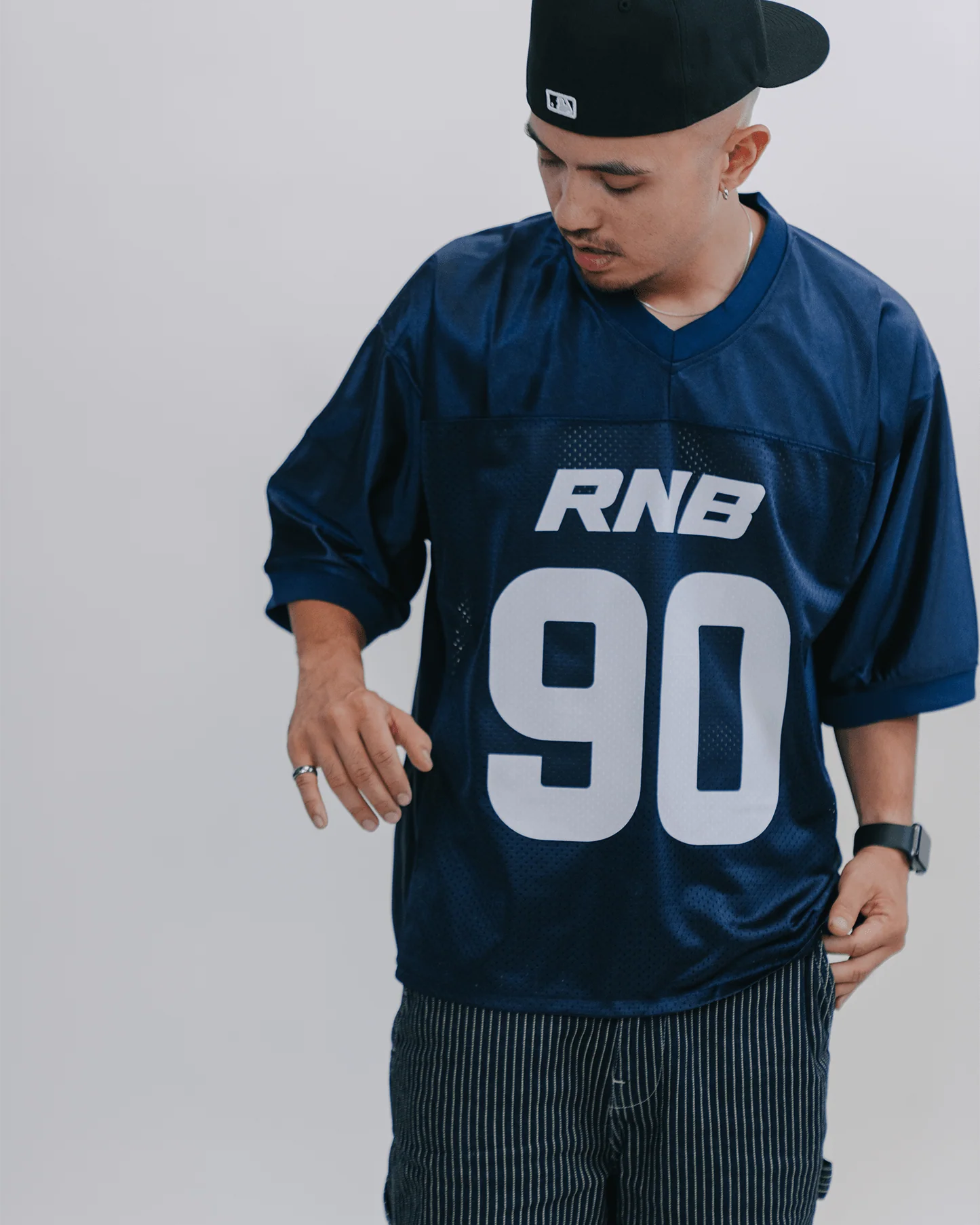 Rnb Every Morning V1 Cropped Blue Football Jersey - Image 3
