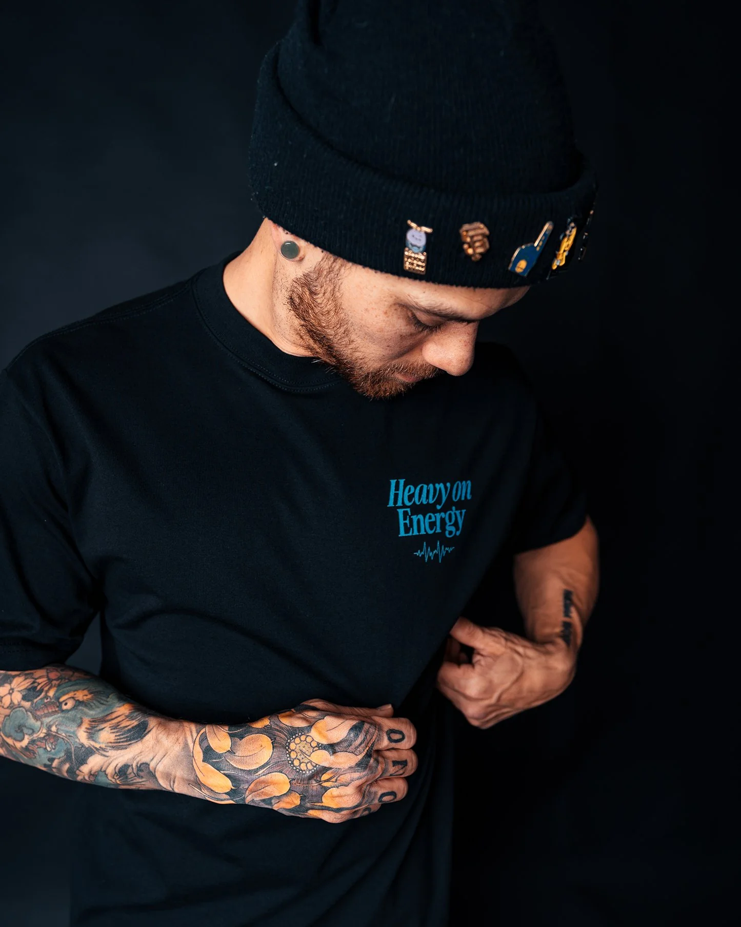 Heavy On Energy Black Tee - Image 2