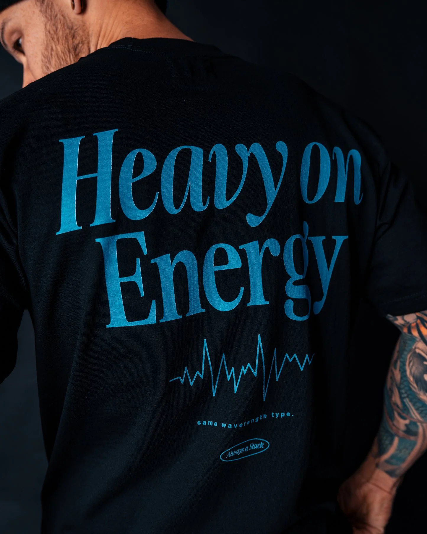 Heavy On Energy Black Tee - Image 3