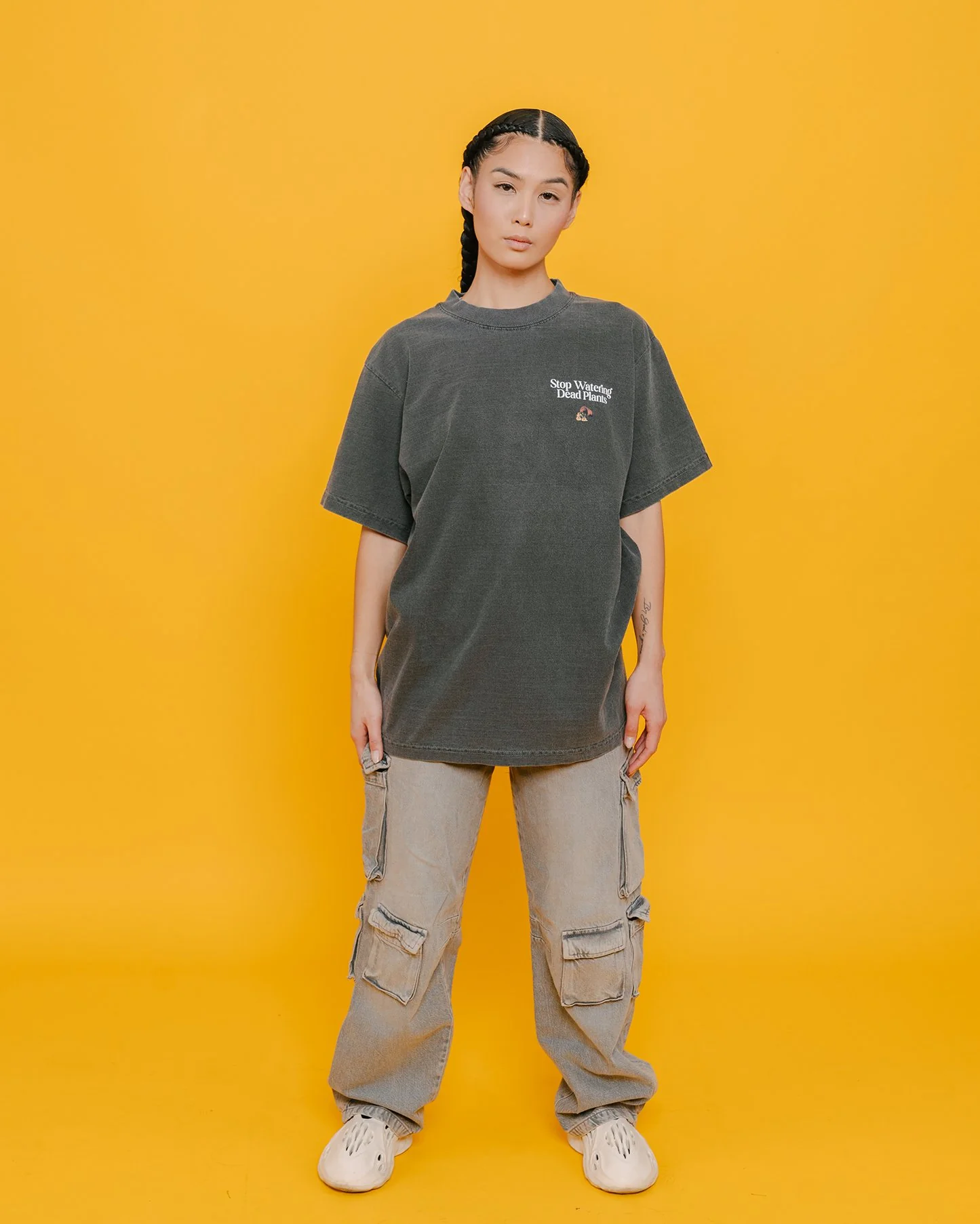 Stop Watering Dead Plants Oversized Shadow Tee - Image 4