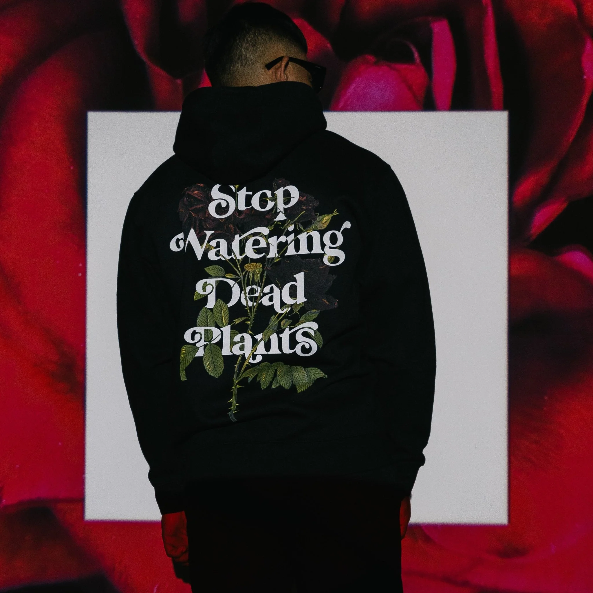 Stop Watering Dead Plants V4 Black Hoodie - Image 2