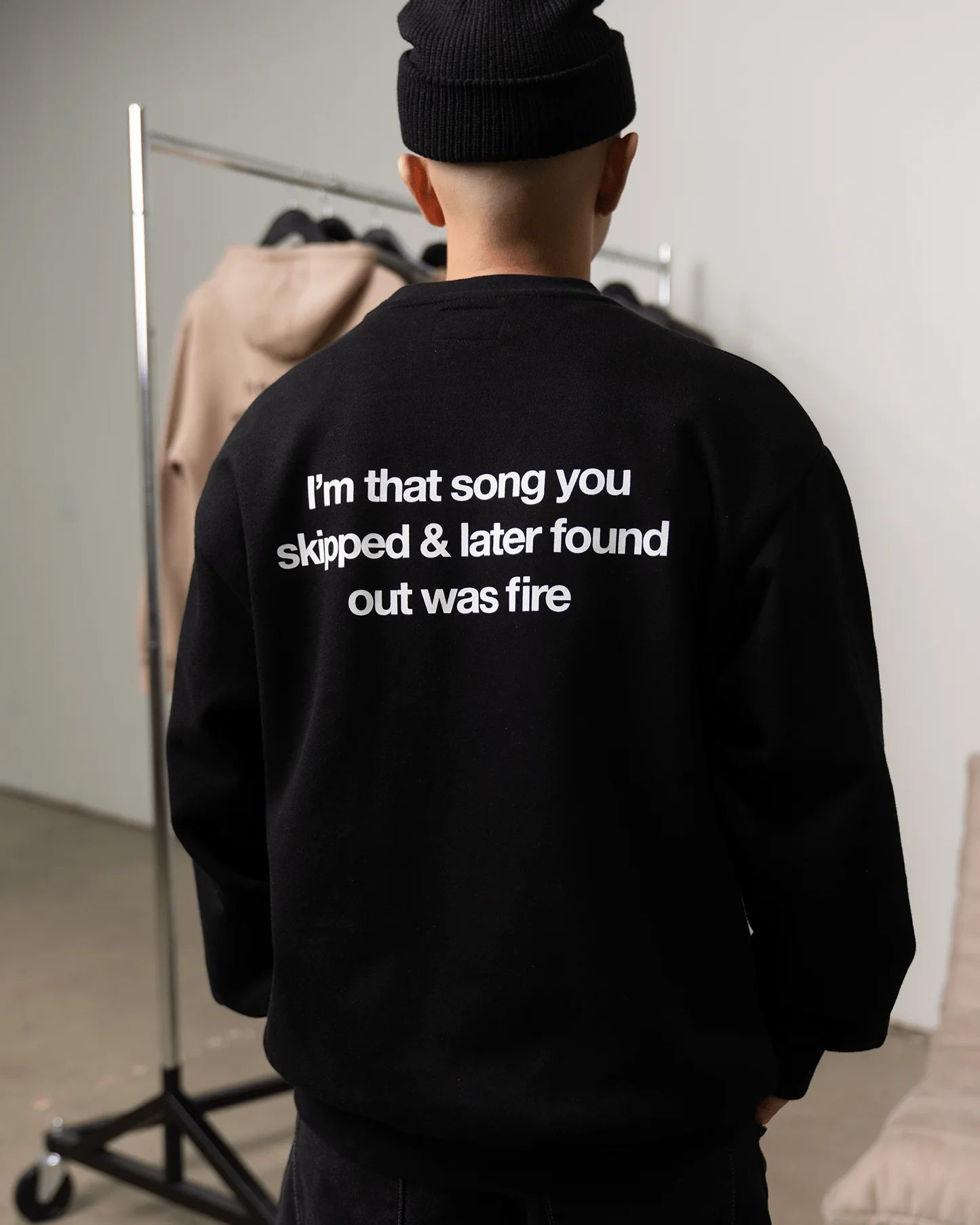 Don't Skip Black Crewneck Sweatshirt - Image 5