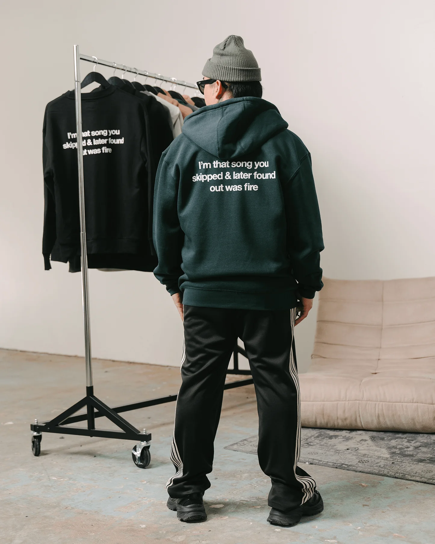 Don't Skip Green Full Zip Hoodie - Image 3