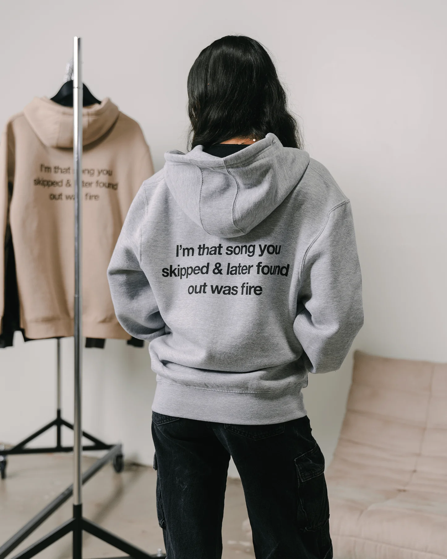 Don't Skip Heather Grey Full Zip Hoodie - Image 3