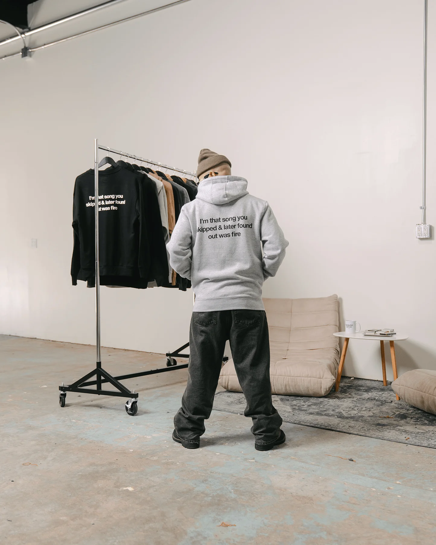 Don't Skip Heather Grey Full Zip Hoodie - Image 6