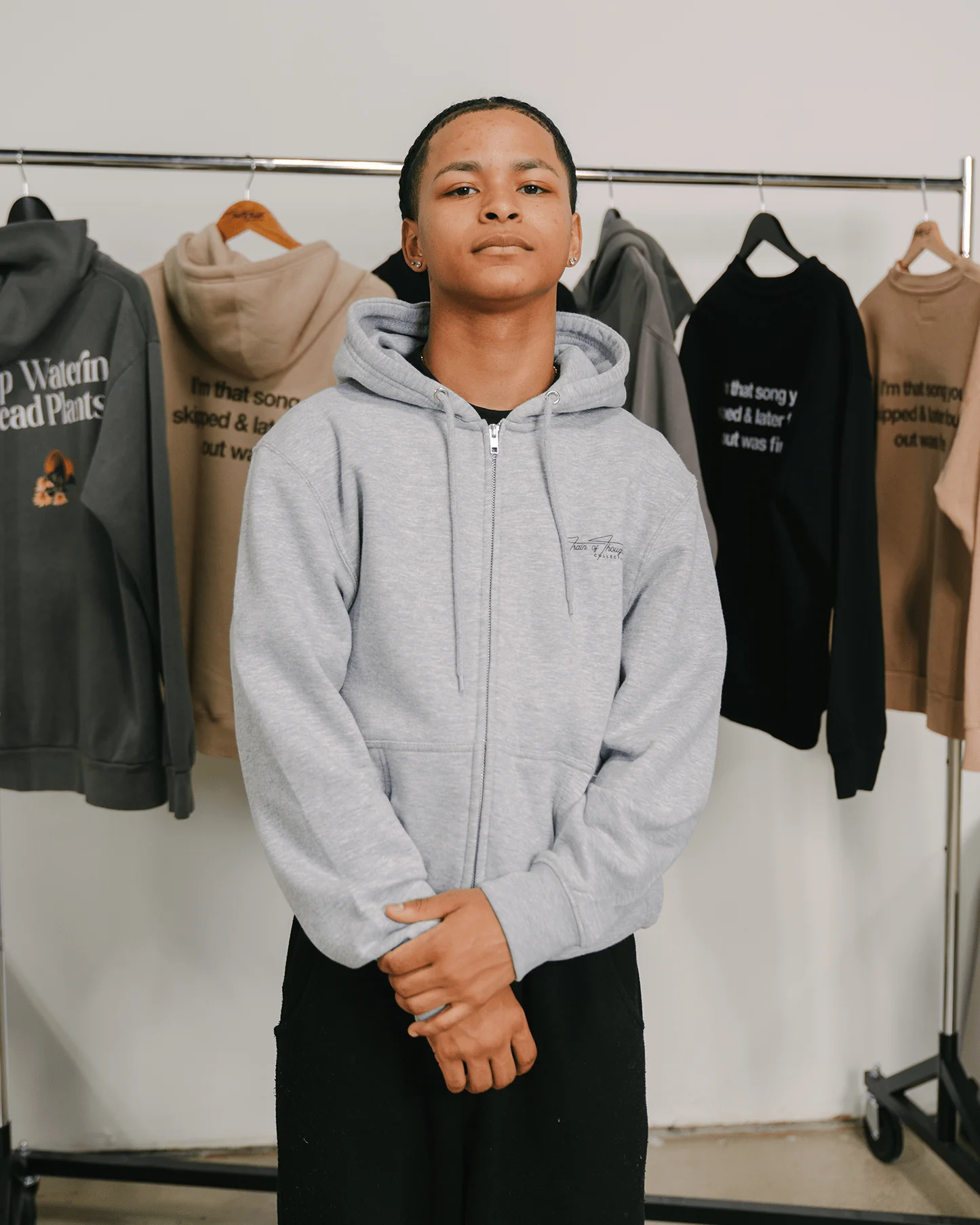 Don't Skip Heather Grey Full Zip Hoodie - Image 8