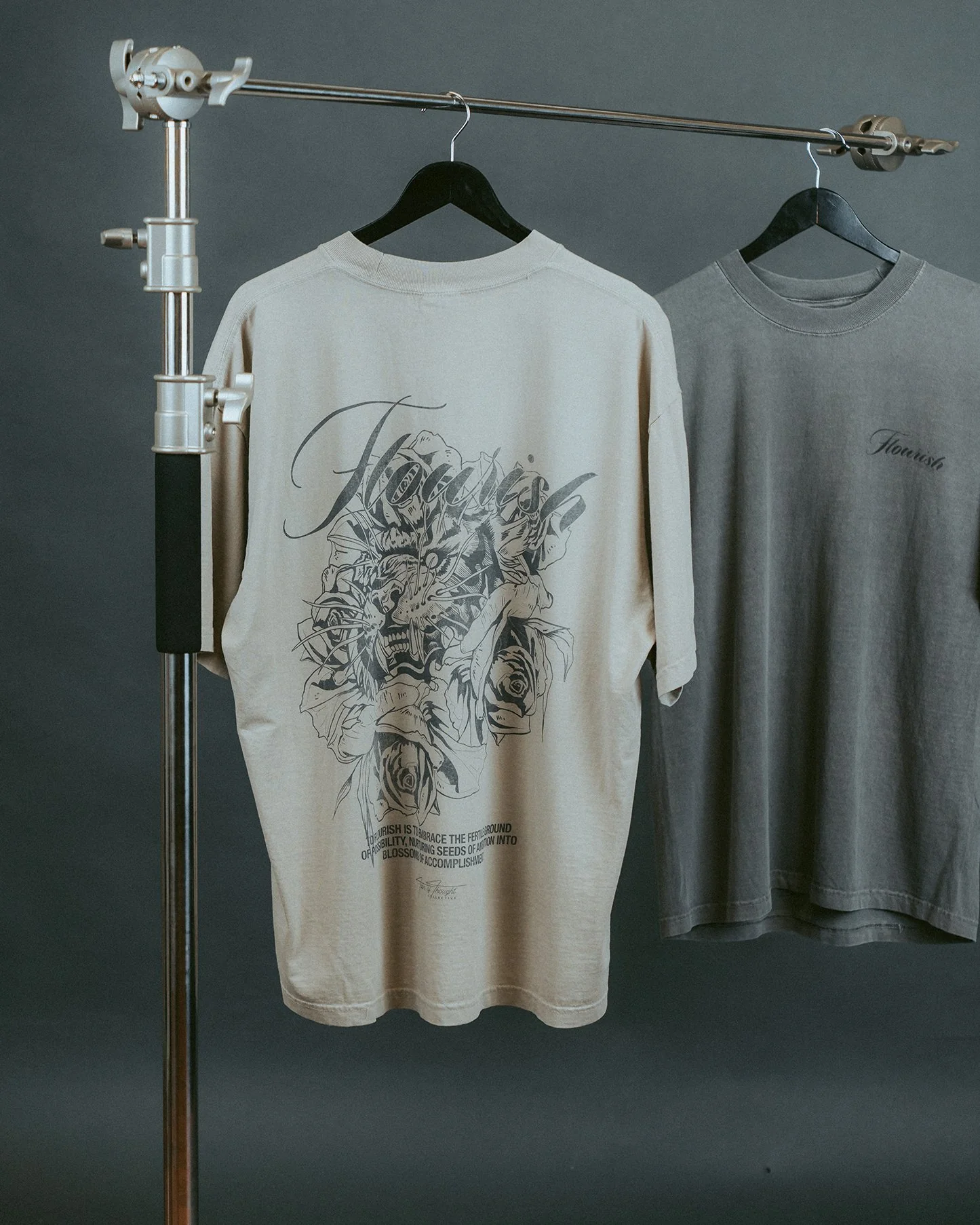 Flourish Oversized Oatmeal Tee - Image 3