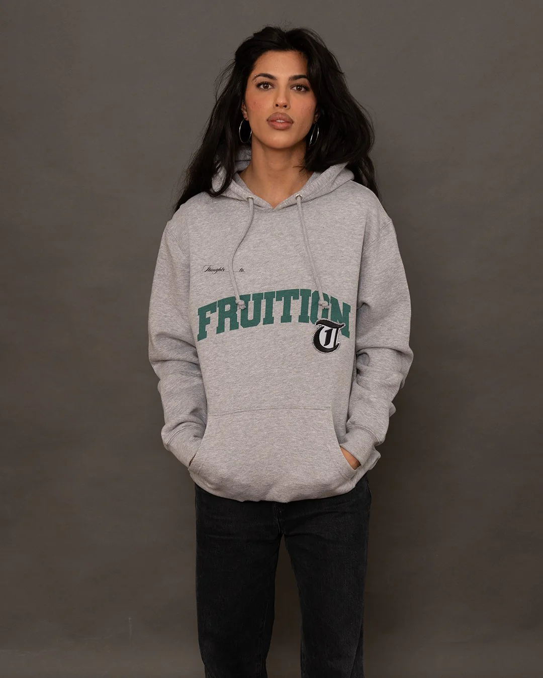Fruition Applique Grey Hoodie - Image 3