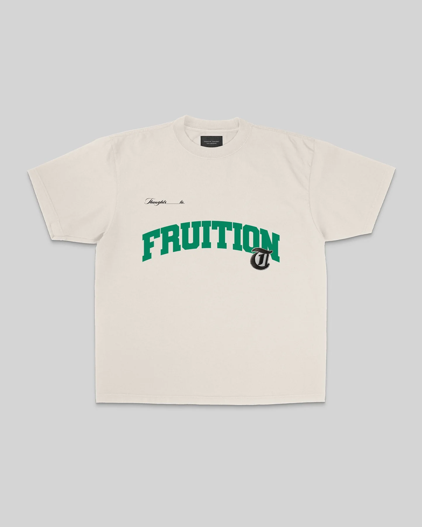 Fruition Applique Oversized Cream Tee