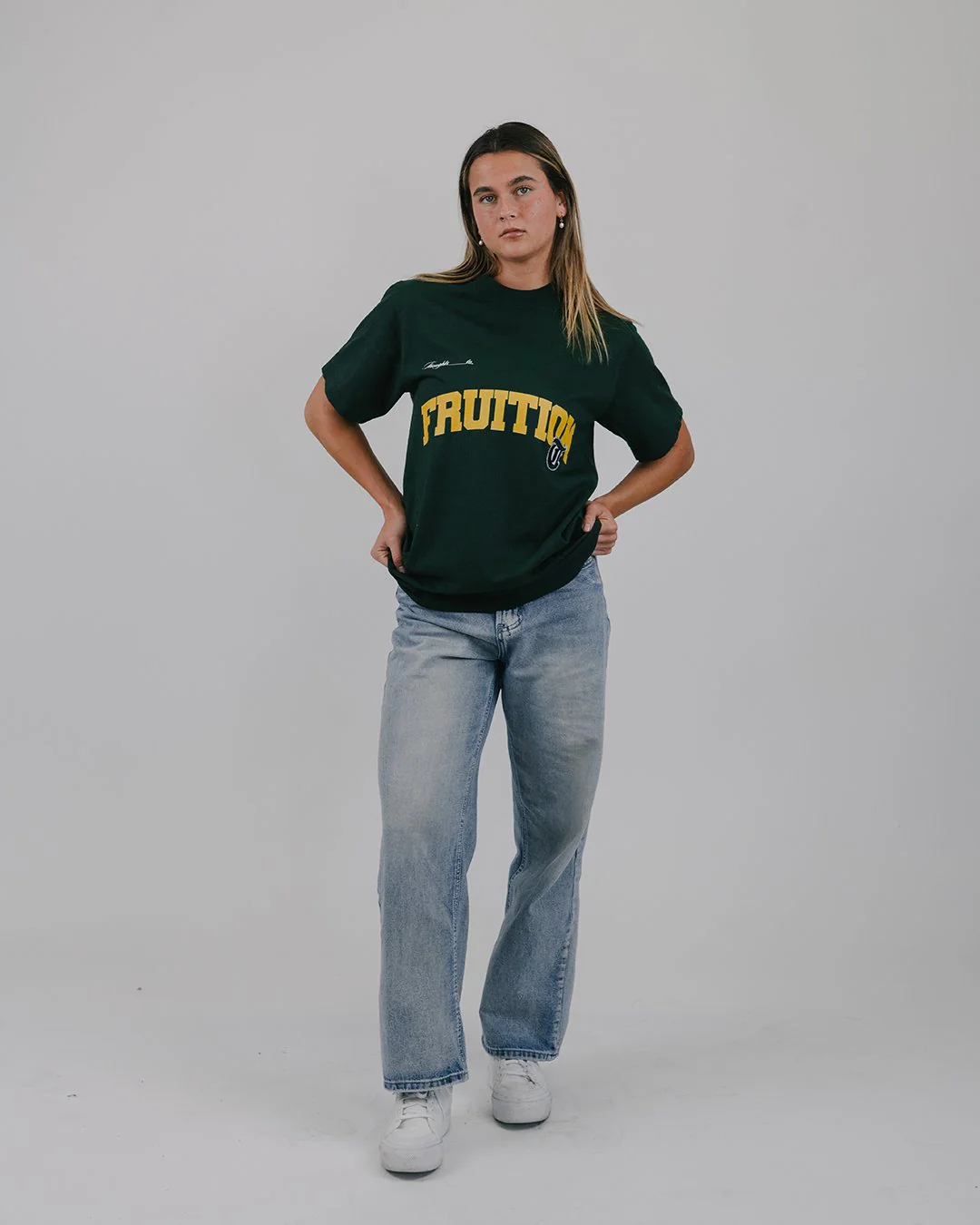 Fruition Applique Oversized Green Tee - Image 2