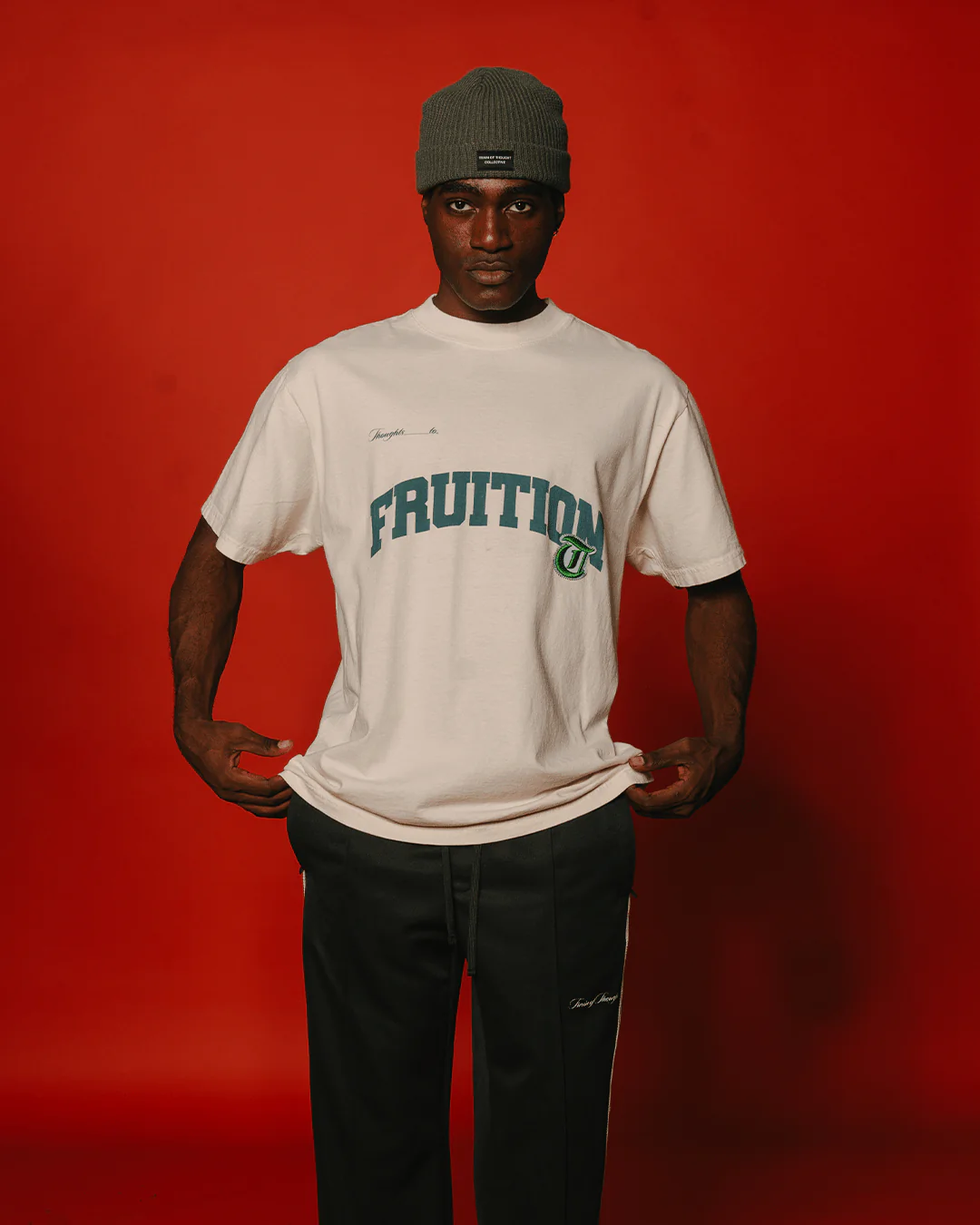 Fruition V2 Applique Oversized Cream Tee - Image 3