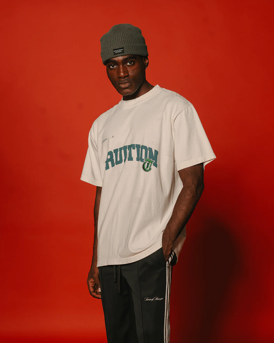 Fruition V2 Applique Oversized Cream Tee - Image 4