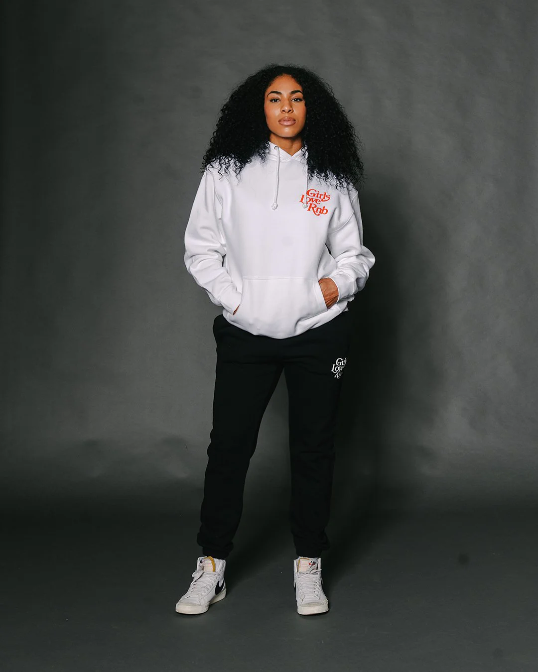 Girls Love Rnb White Hoodie - Image 2
