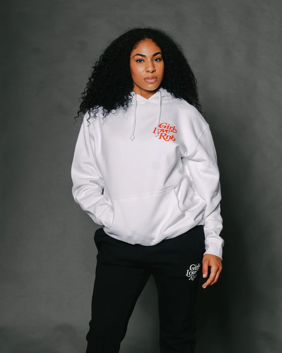 Girls Love Rnb White Hoodie - Image 4