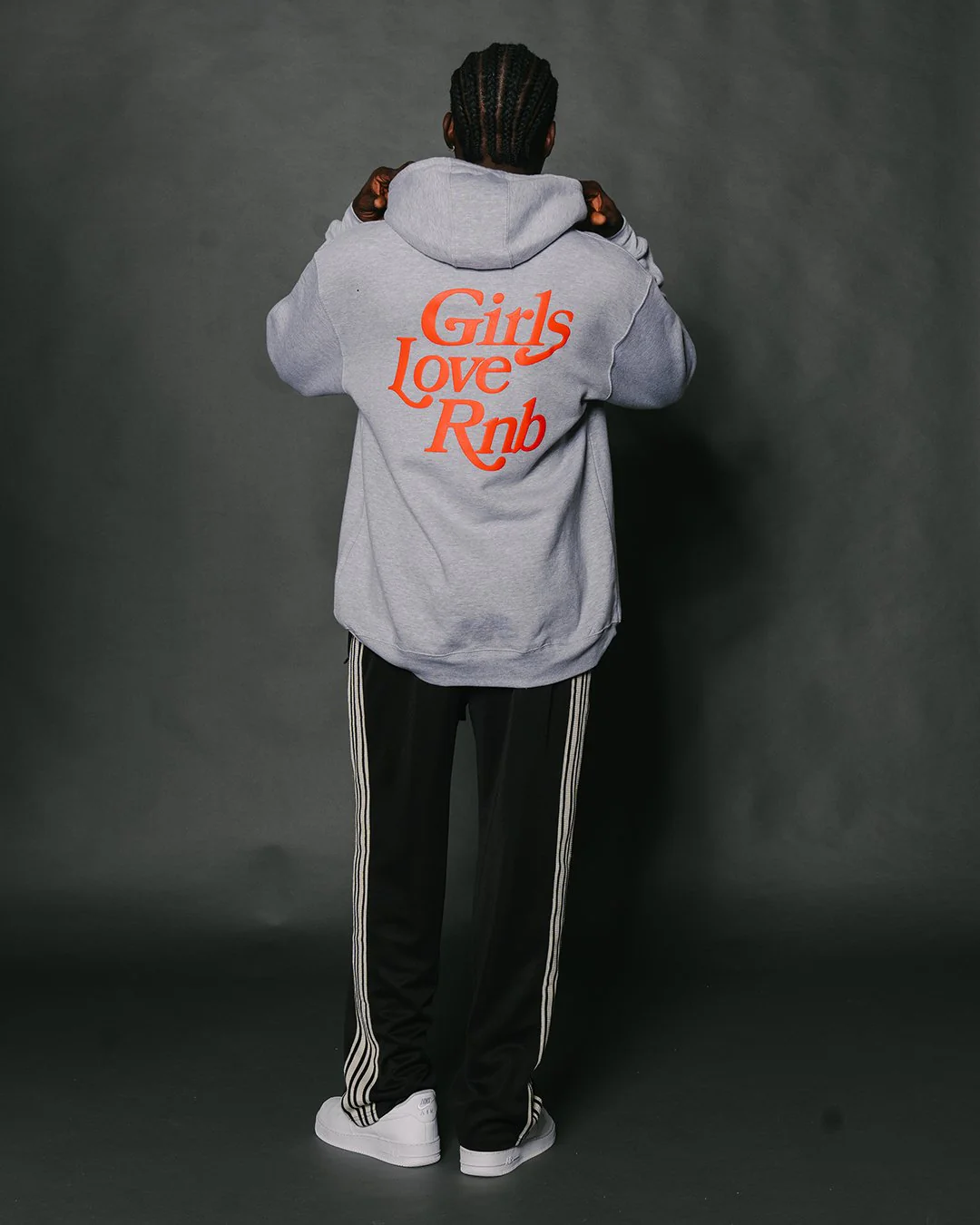 Girls Love Rnb Heather Grey Hoodie - Image 3