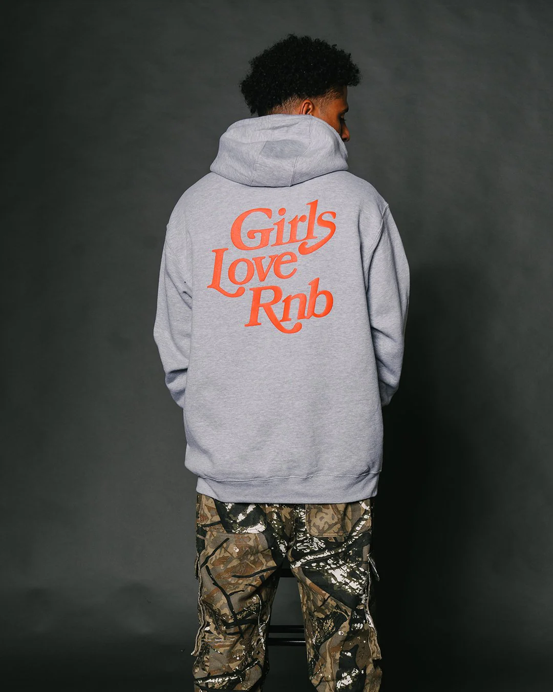 Girls Love Rnb Heather Grey Hoodie - Image 6