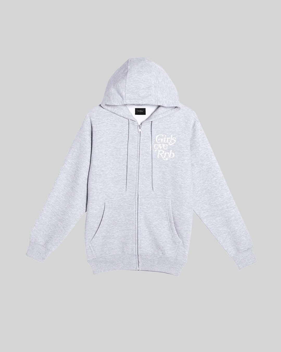 Girls Love Rnb V3 Full Zip Heather Grey Hoodie - Image 2