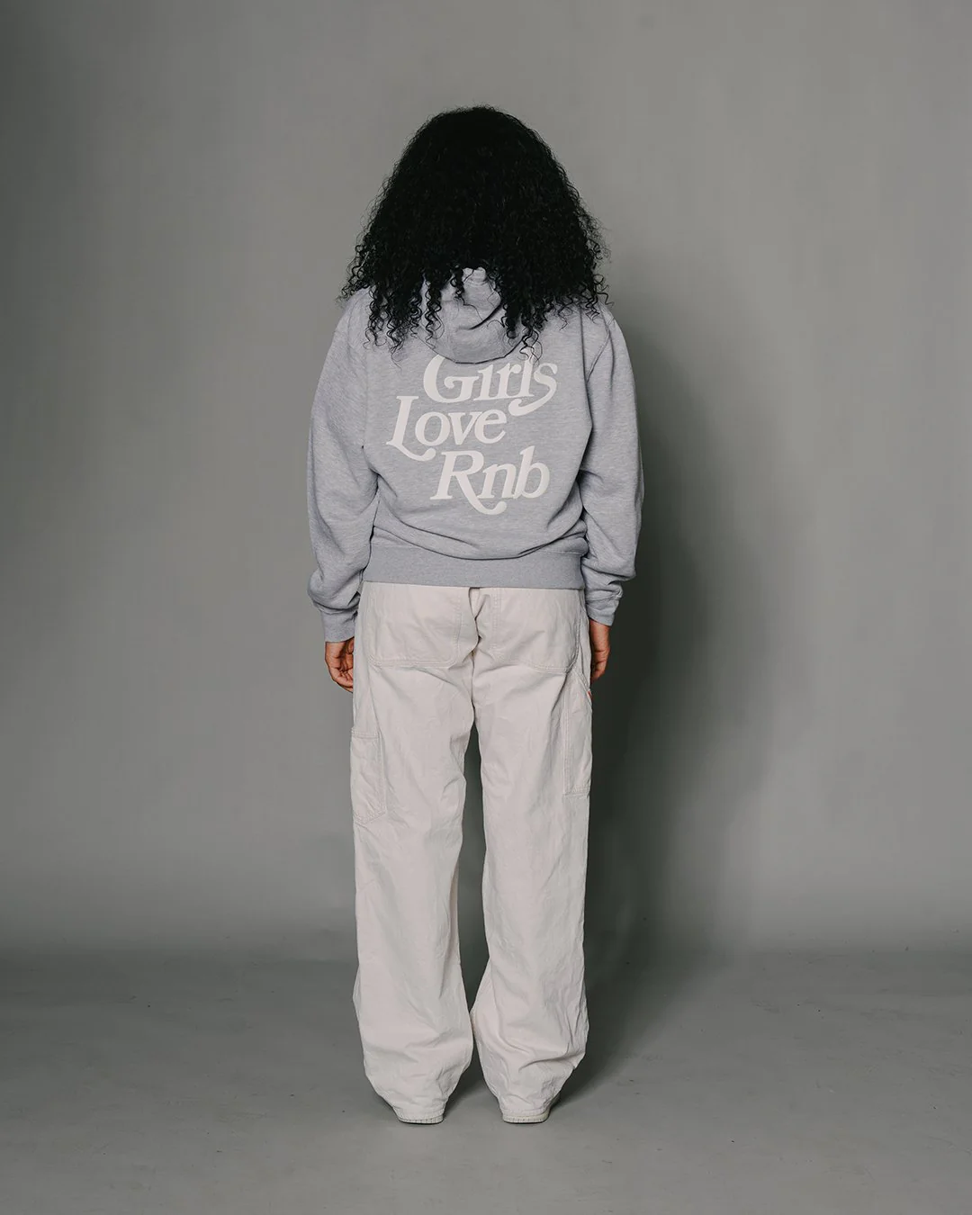 Girls Love Rnb V3 Full Zip Heather Grey Hoodie - Image 4