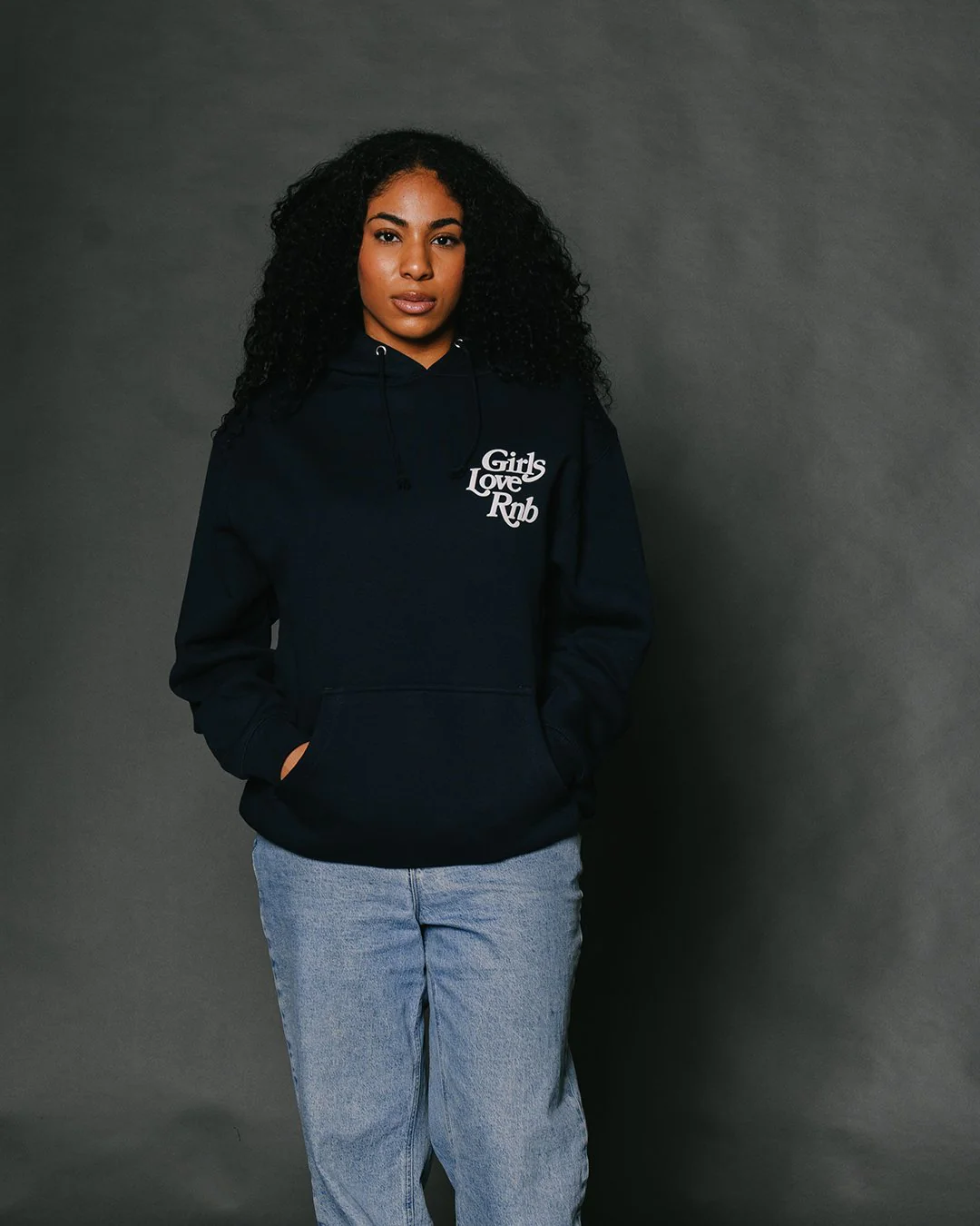 Girls Love Rnb Charcoal Hoodie - Image 2