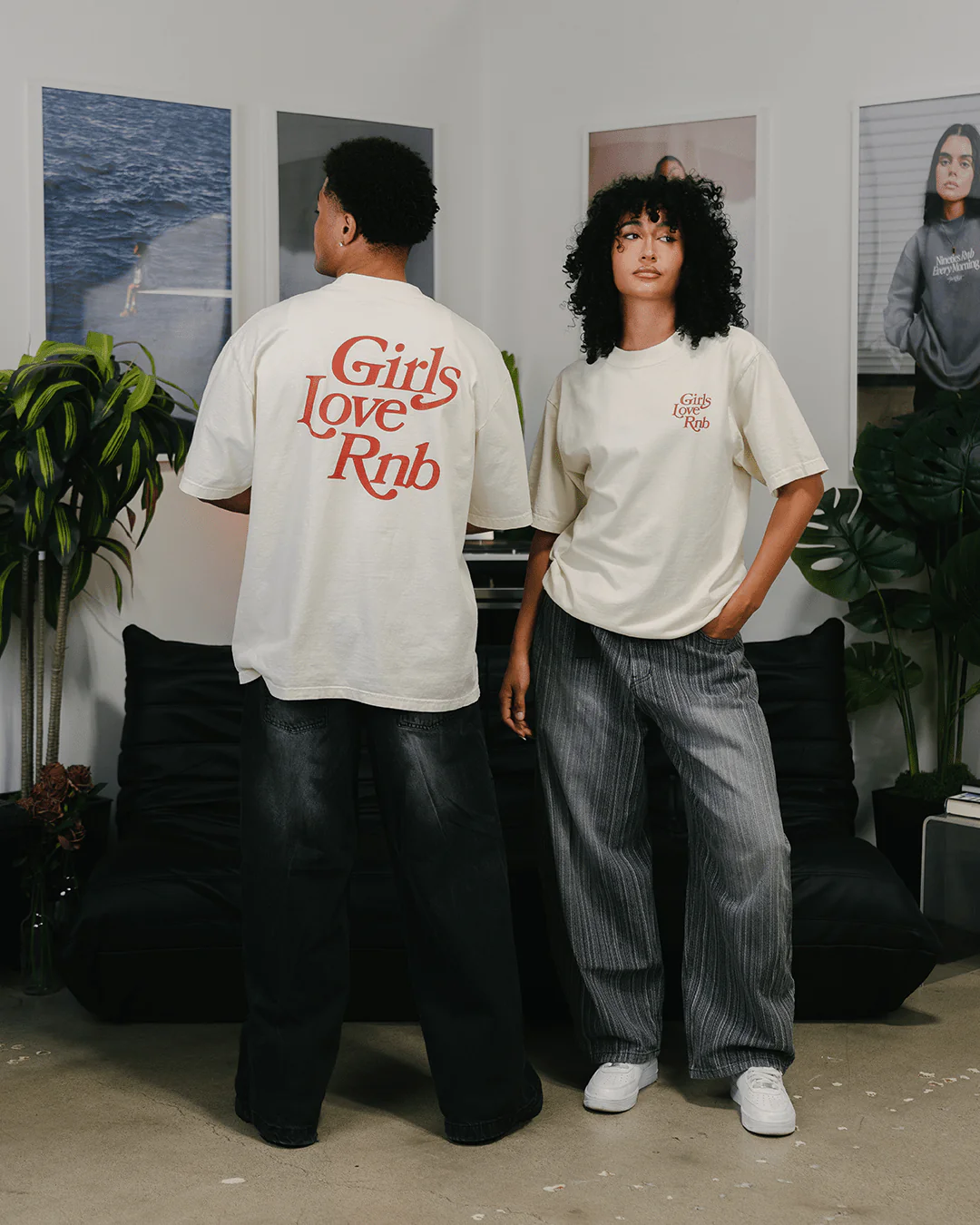 Girls Love Rnb Oversized Cream Tee - Image 7