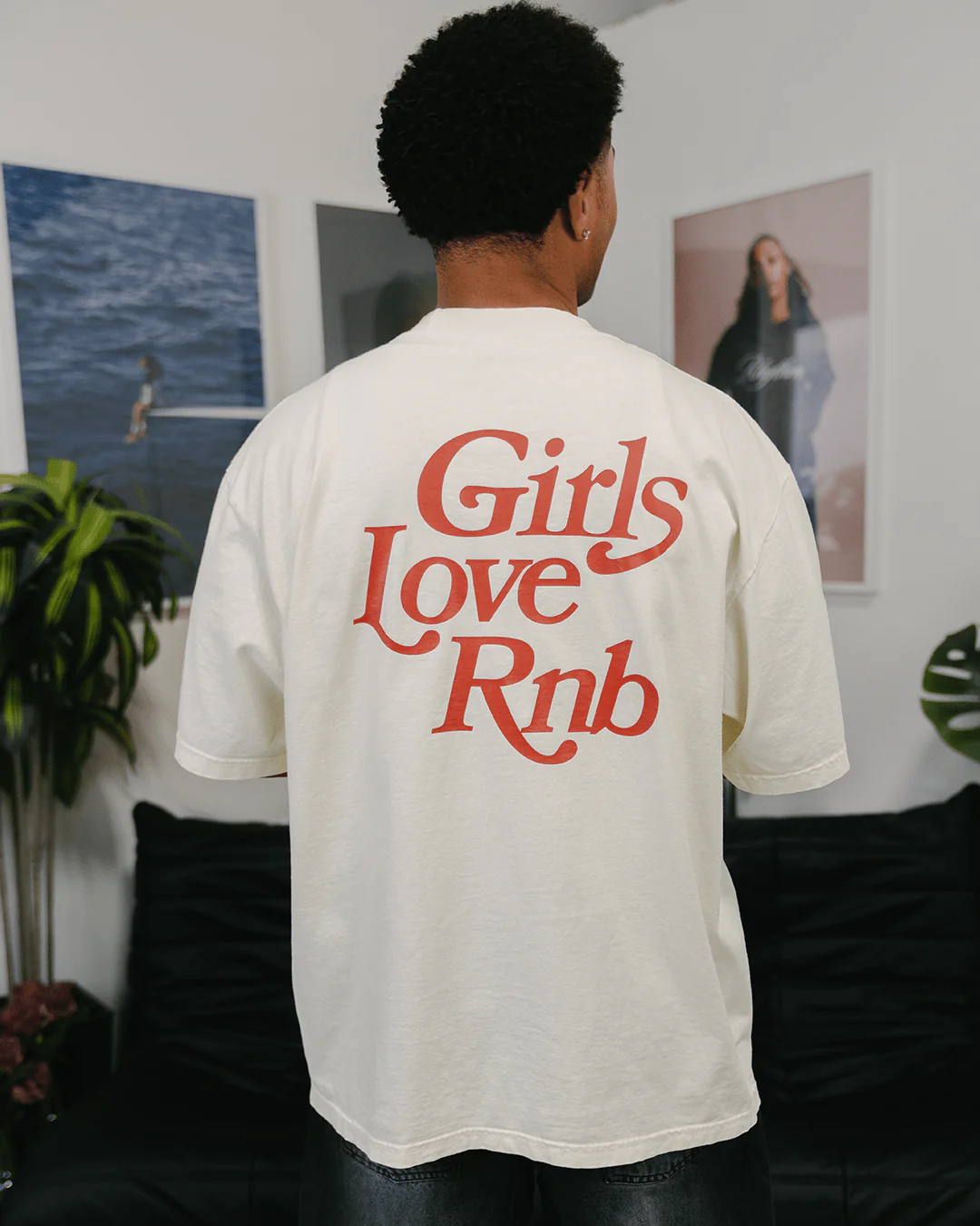 Girls Love Rnb Oversized Cream Tee - Image 8