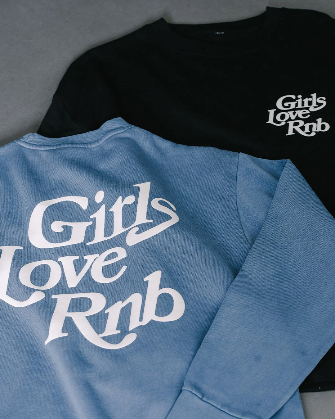 Girls Love Rnb Pebble Blue Crewneck Sweatshirt - Image 6