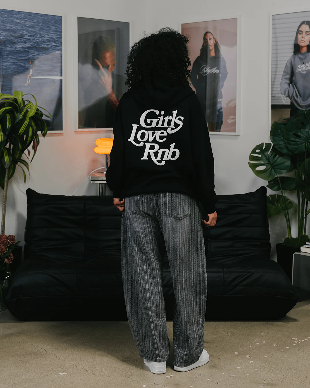Girls Love Rnb V2 Full Zip Black Hoodie - Image 4