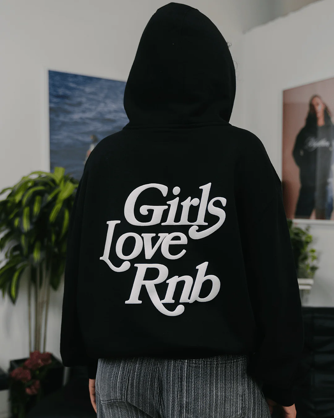Girls Love Rnb V2 Full Zip Black Hoodie - Image 7
