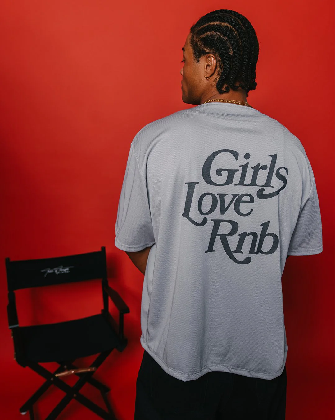 Girls Love Rnb V2 Silver Cropped Baseball Jersey - Image 7