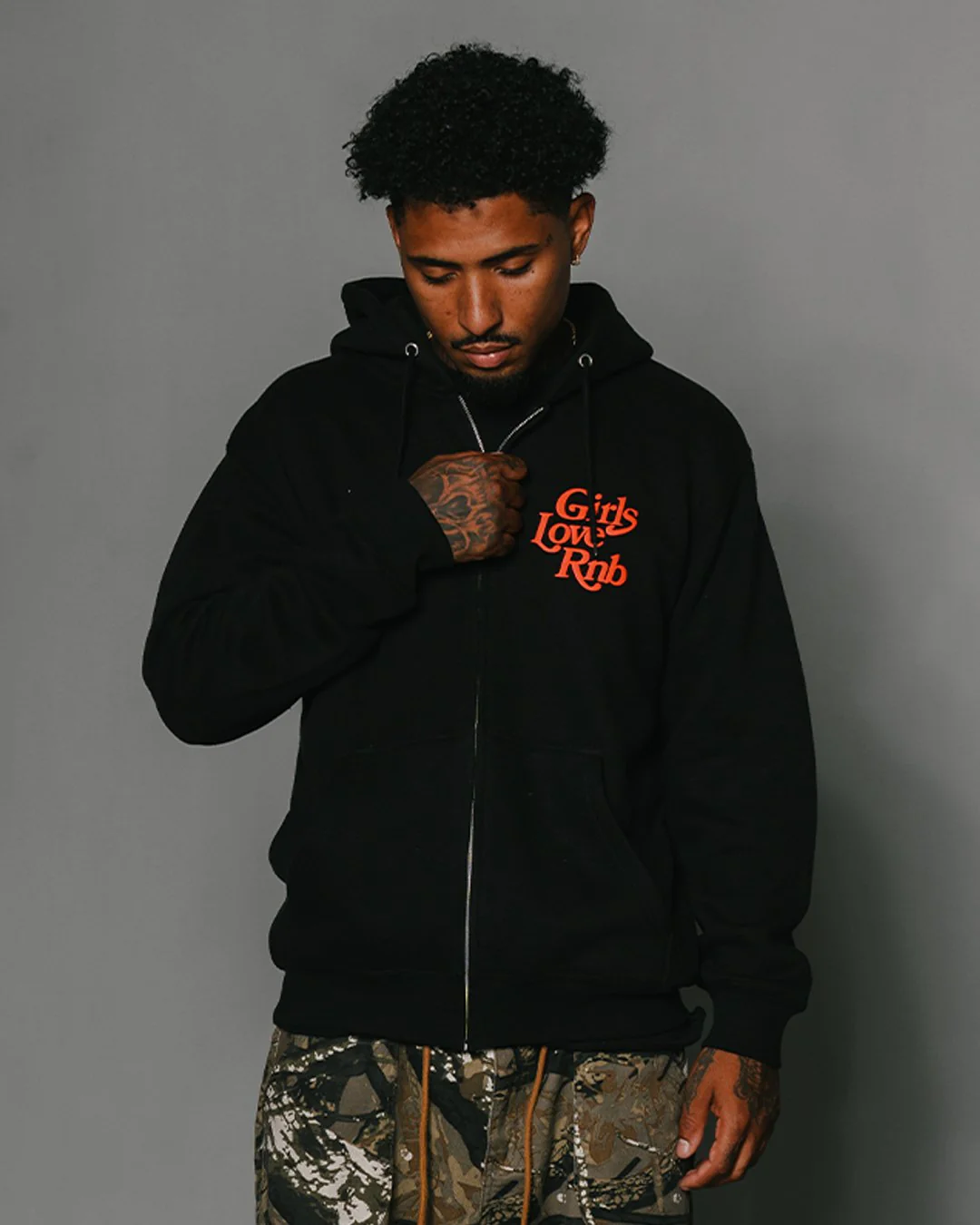 Girls Love Rnb V3 Full Zip Black Hoodie - Image 4