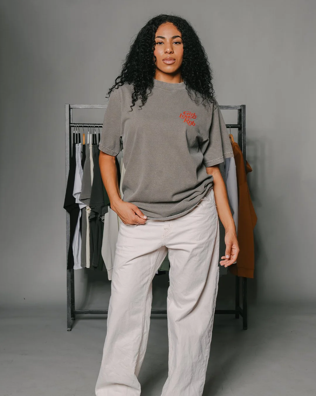 Girls Love Rnb V3 Oversized Cement Tee - Image 4