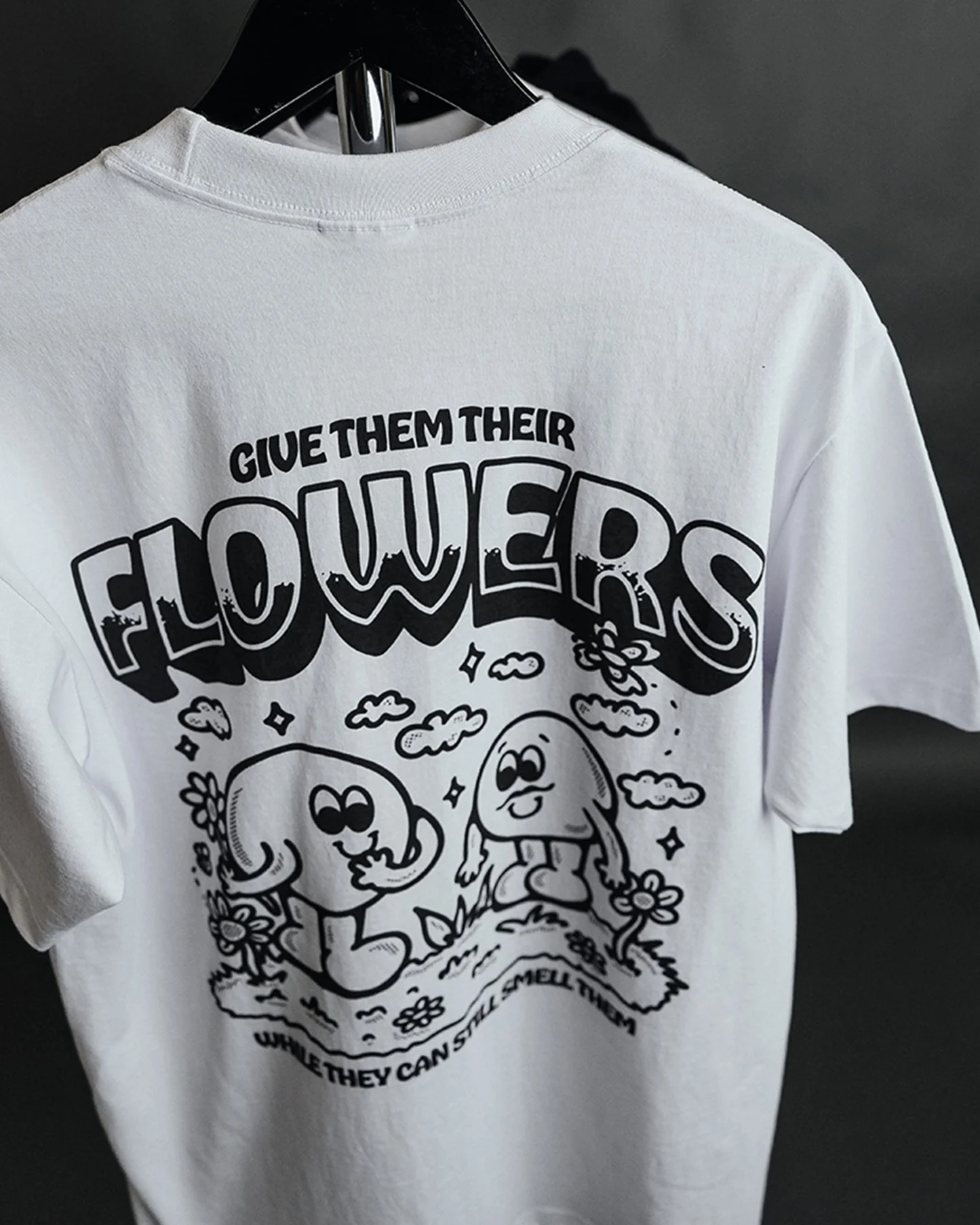 Give Flowers White Tee - Image 2