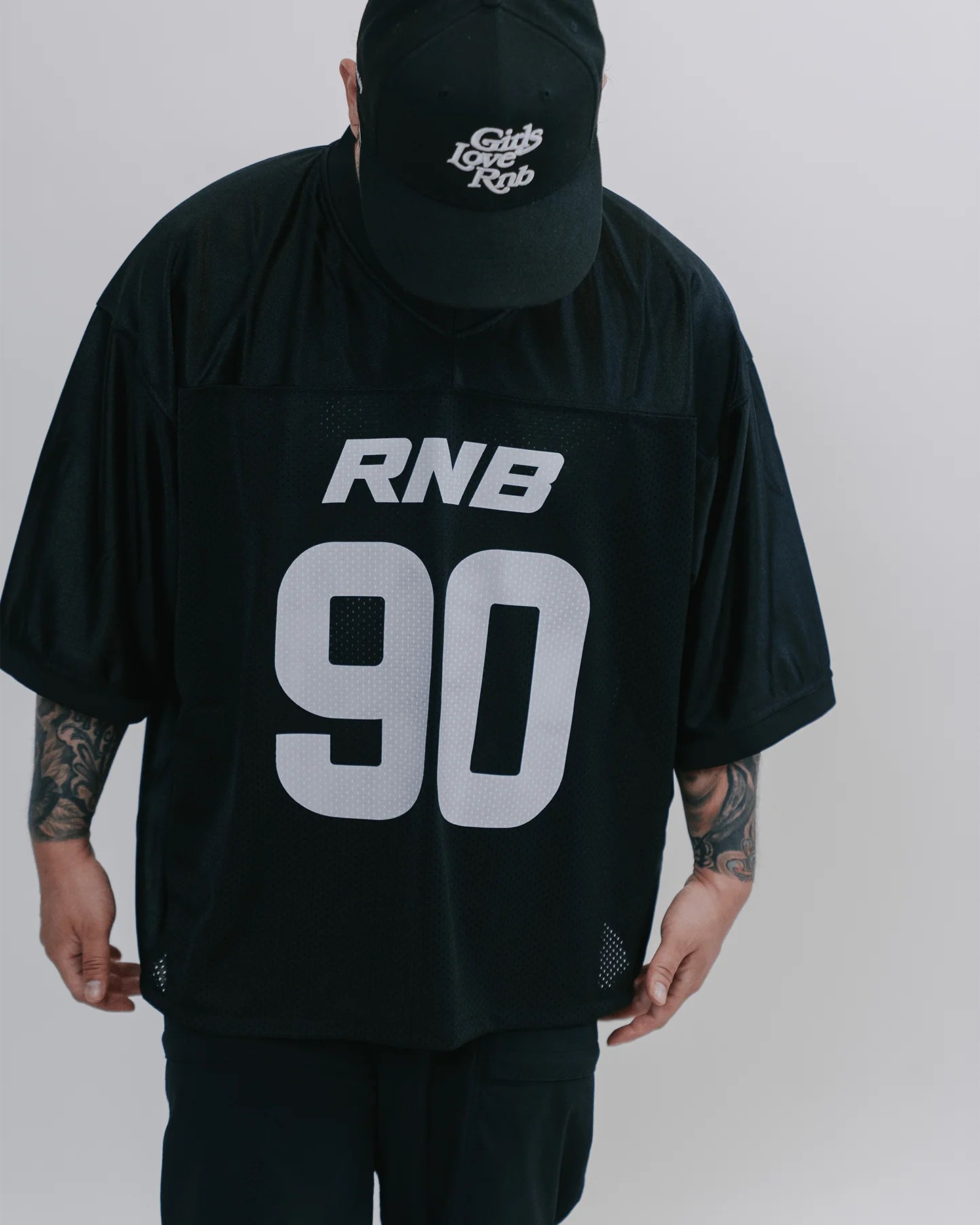 Rnb Every Morning V1 Cropped Black Football Jersey - Image 3