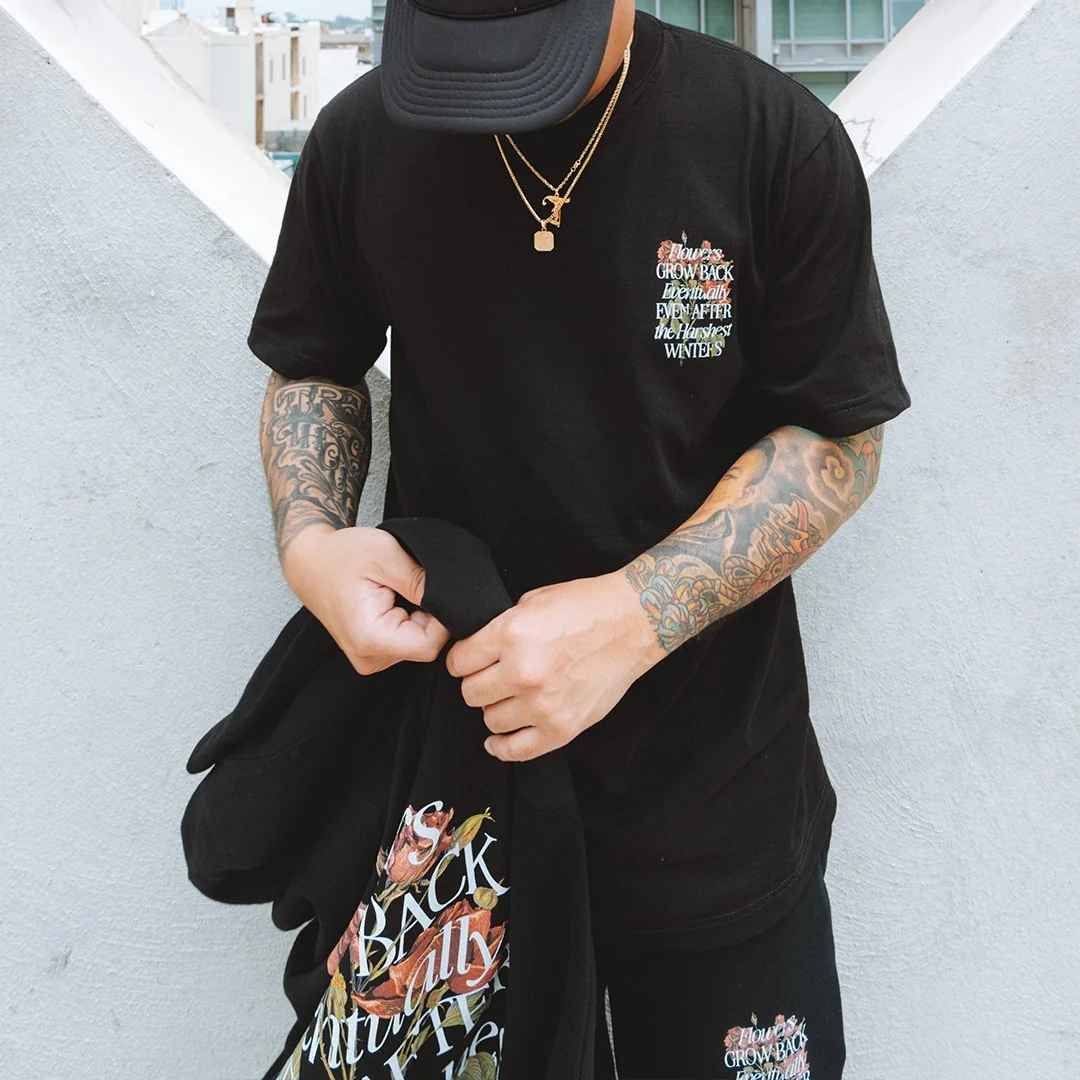 Growth Eventually Black Tee - Image 3