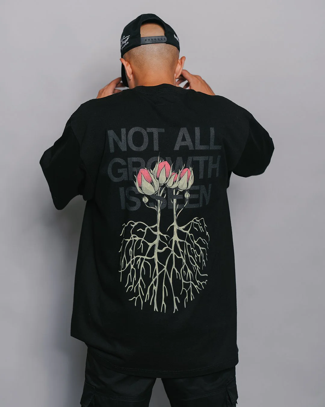 Growth Not Seen Black Tee - Image 3
