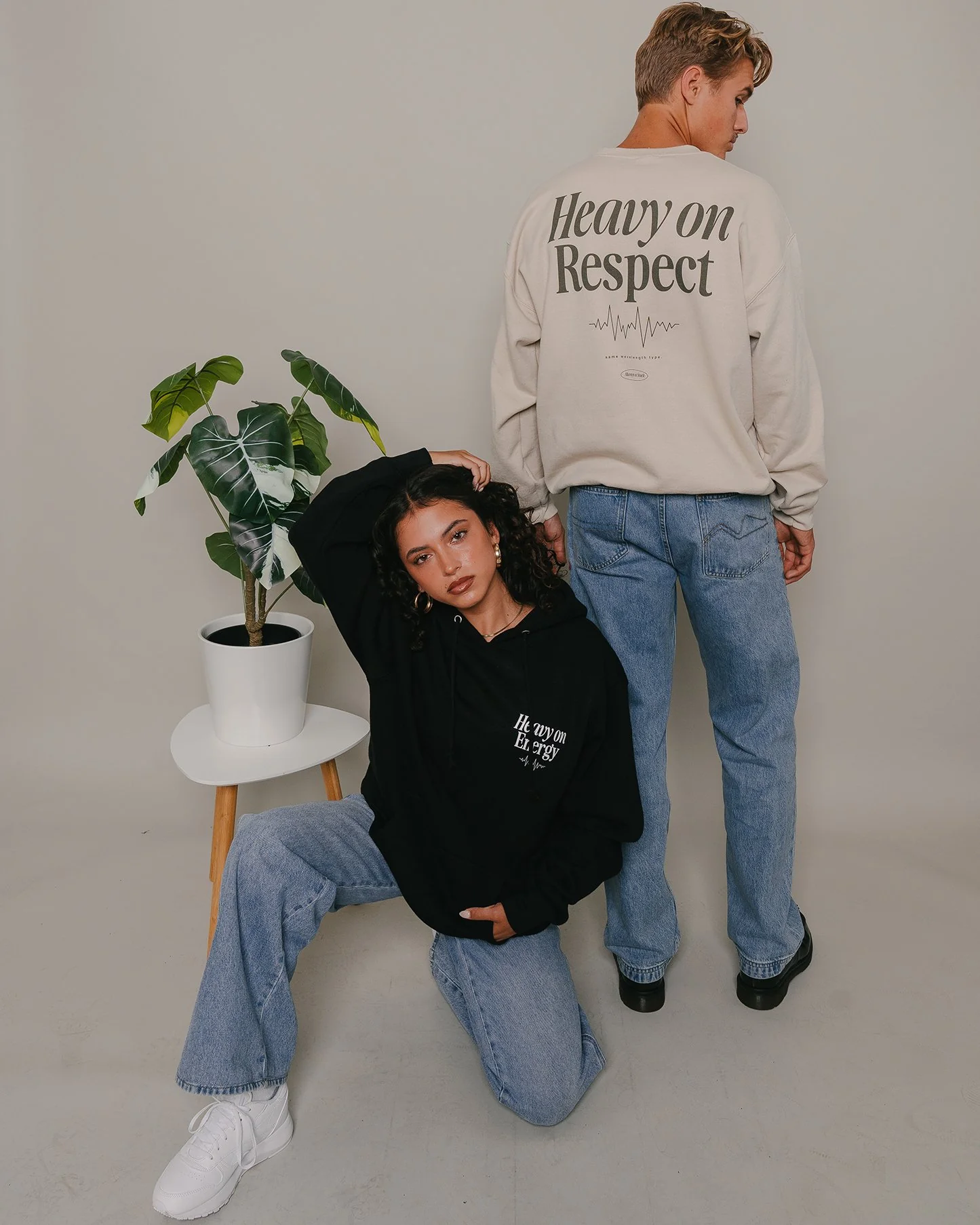 Heavy On Respect Crewneck Khaki Sweatshirt V2 - Image 3