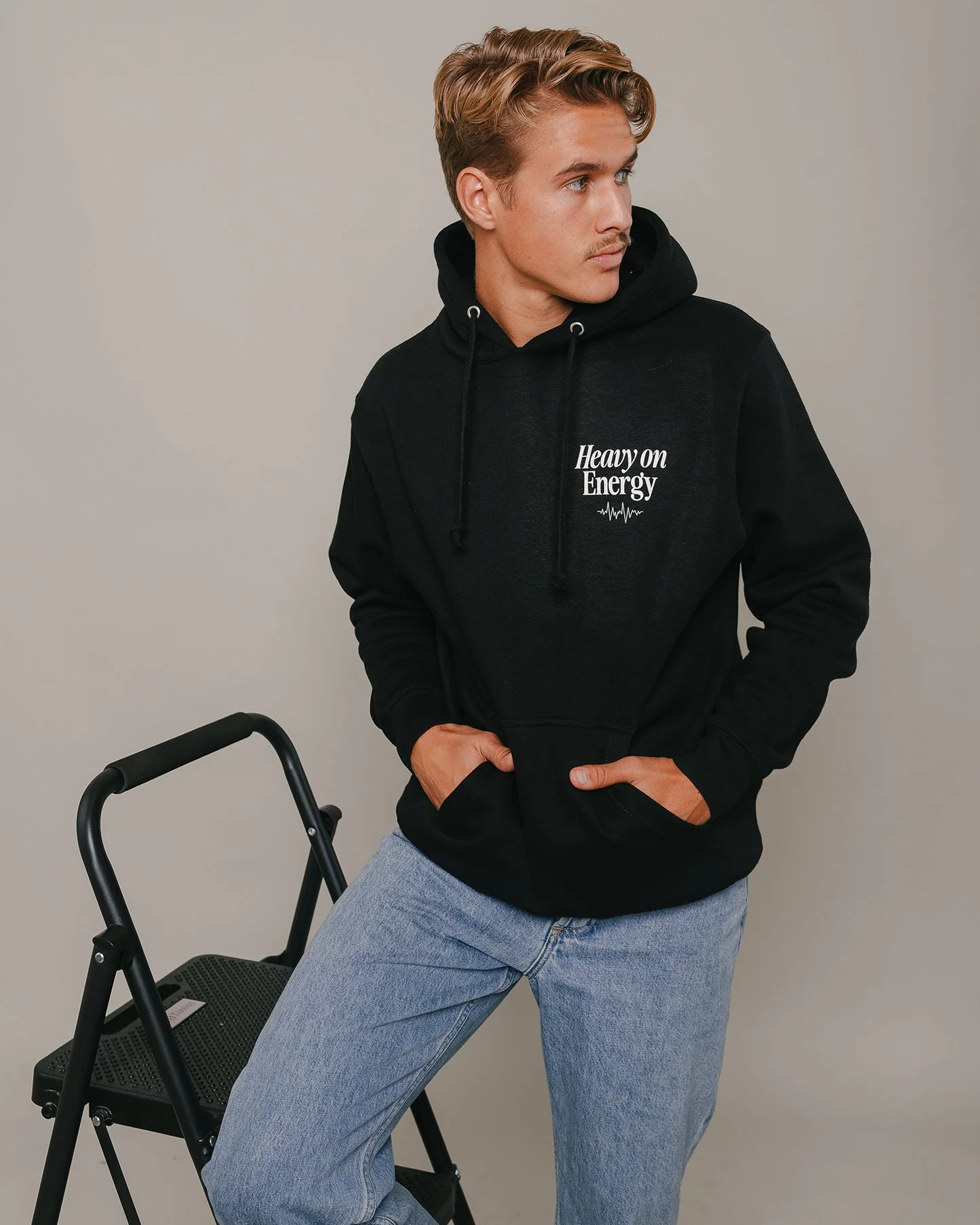 Heavy On Energy Black Hoodie V2 - Image 2