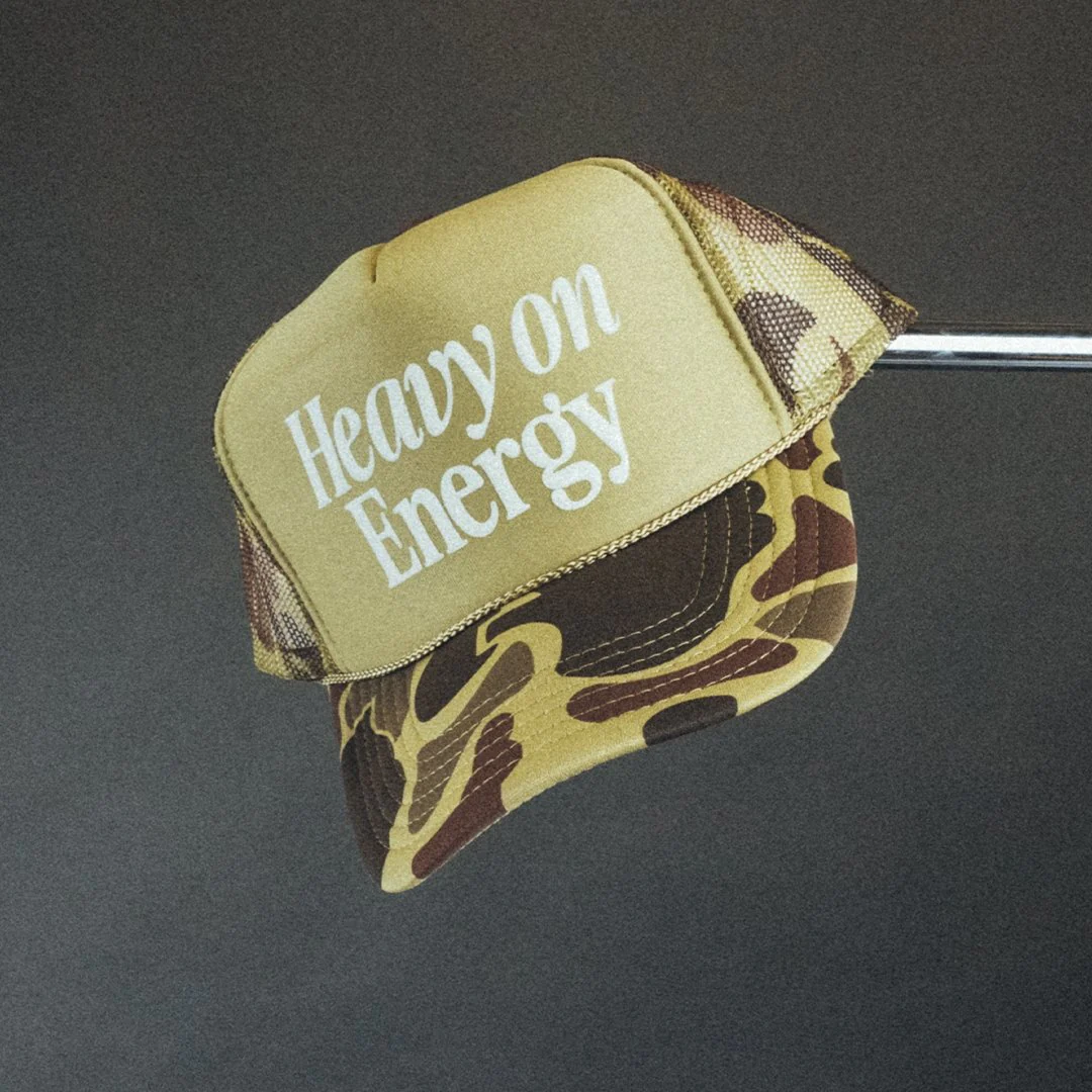 Heavy On Energy Camo 5 Panel Trucker Hat - Image 2