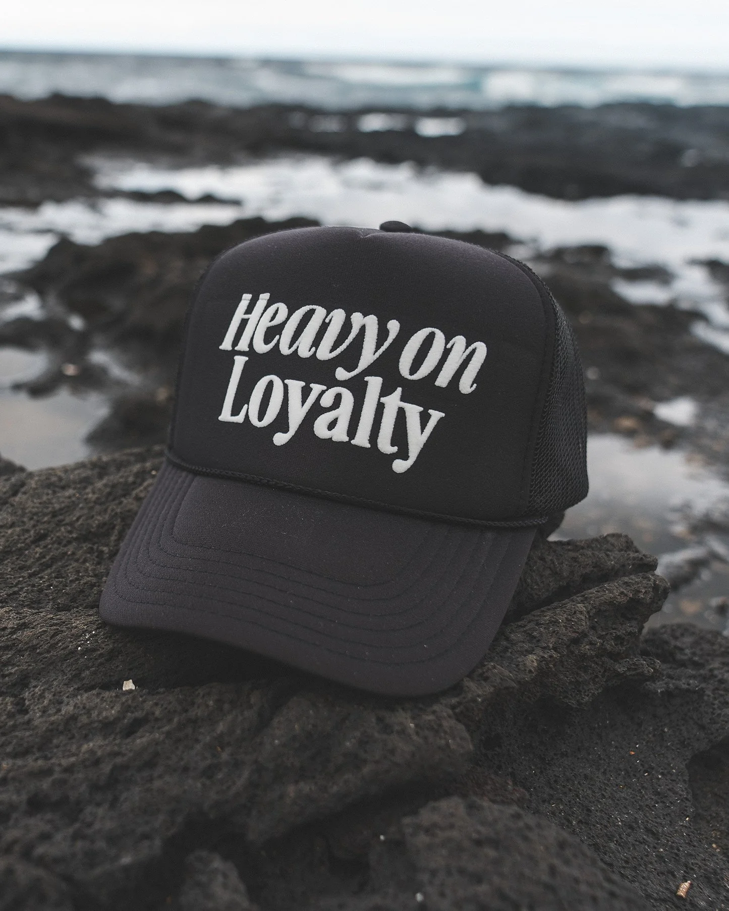 Heavy On Loyalty Black 5 Panel Trucker Hat - Image 3