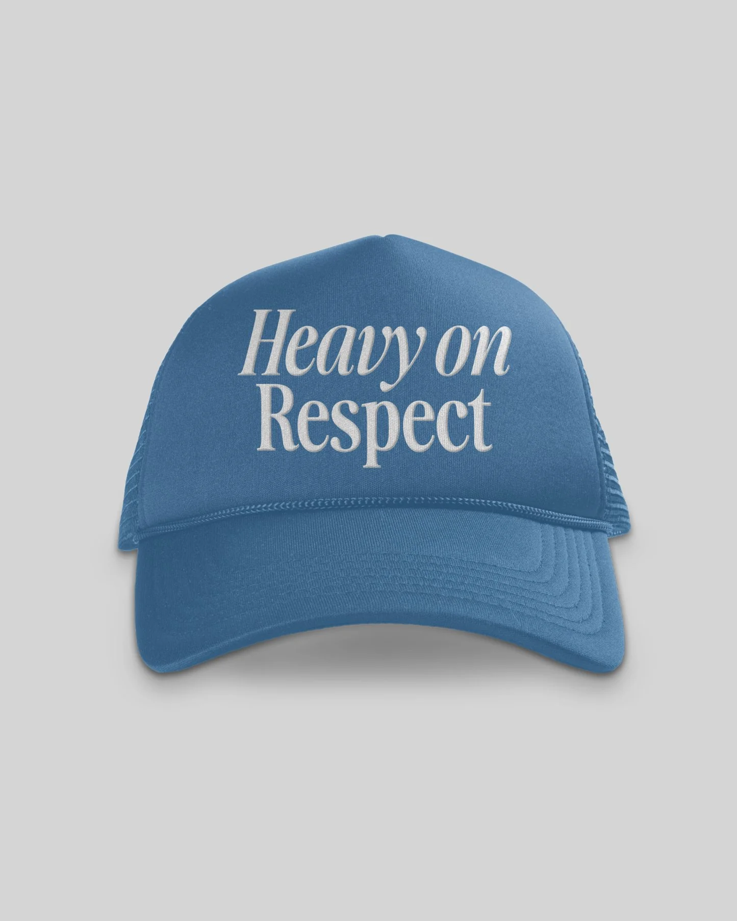 Heavy On Respect Blue 5 Panel Trucker Hat