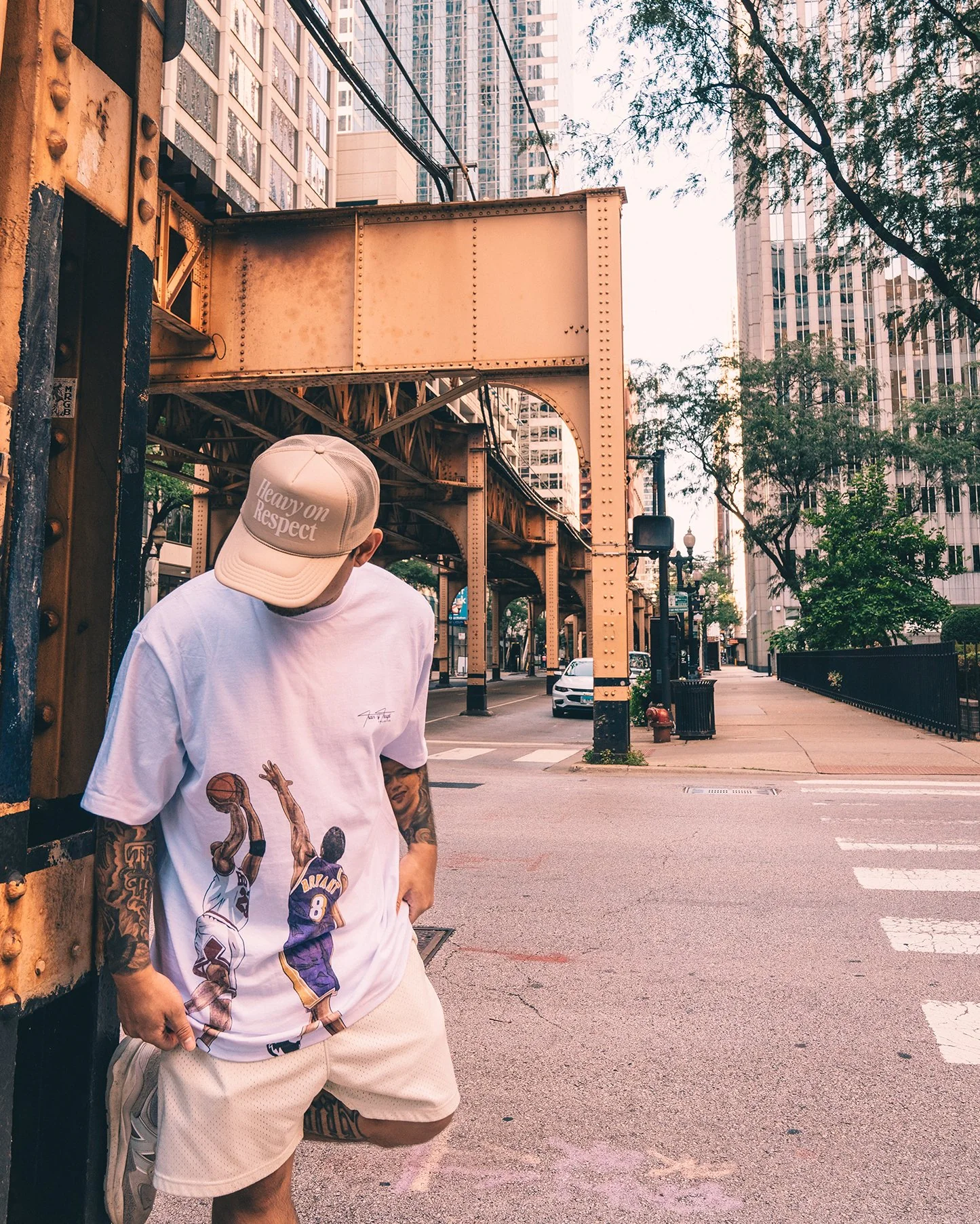 Heavy On Respect Khaki 5 Panel Trucker Hat - Image 2