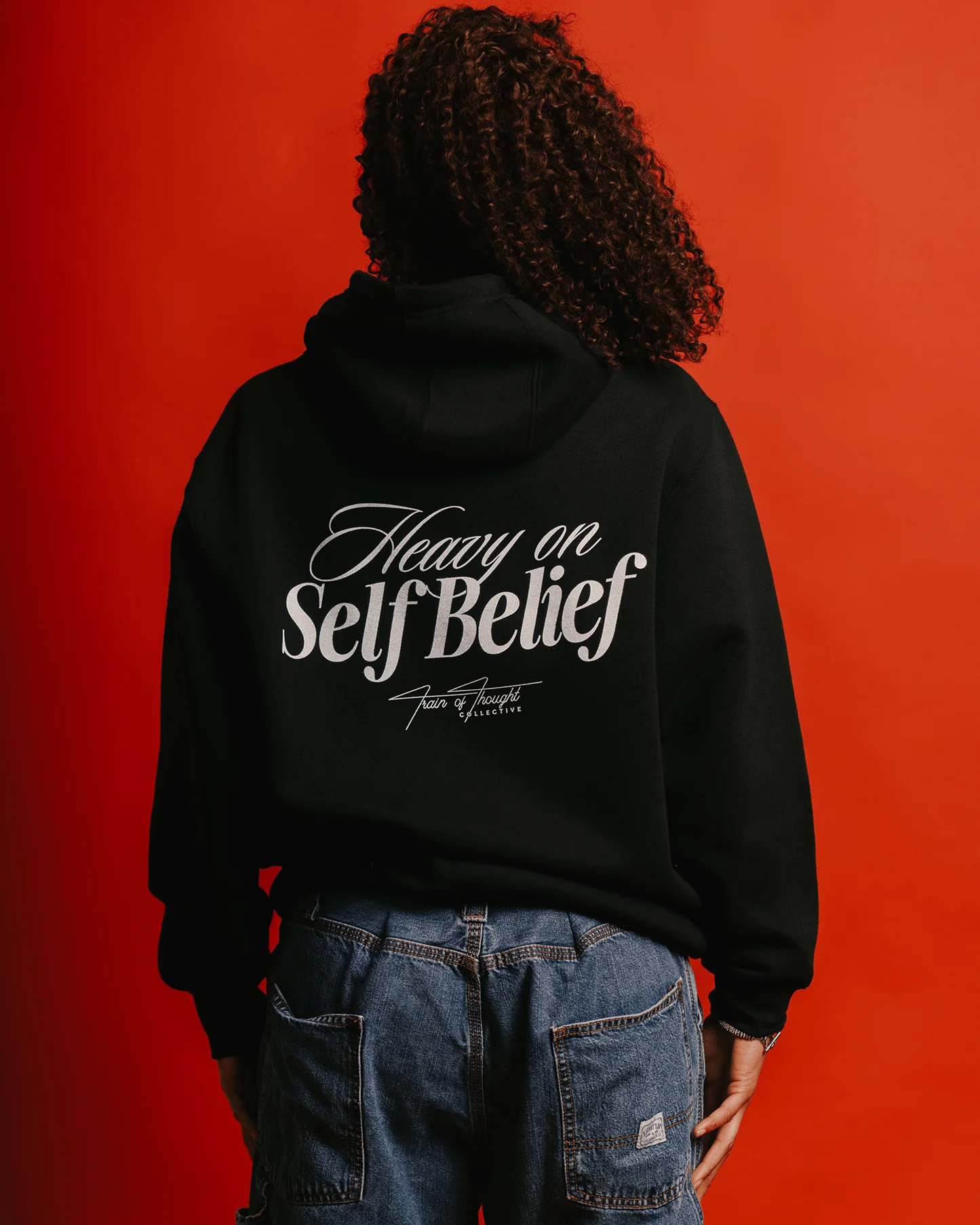 Heavy On Self Belief Black Hoodie - Image 6