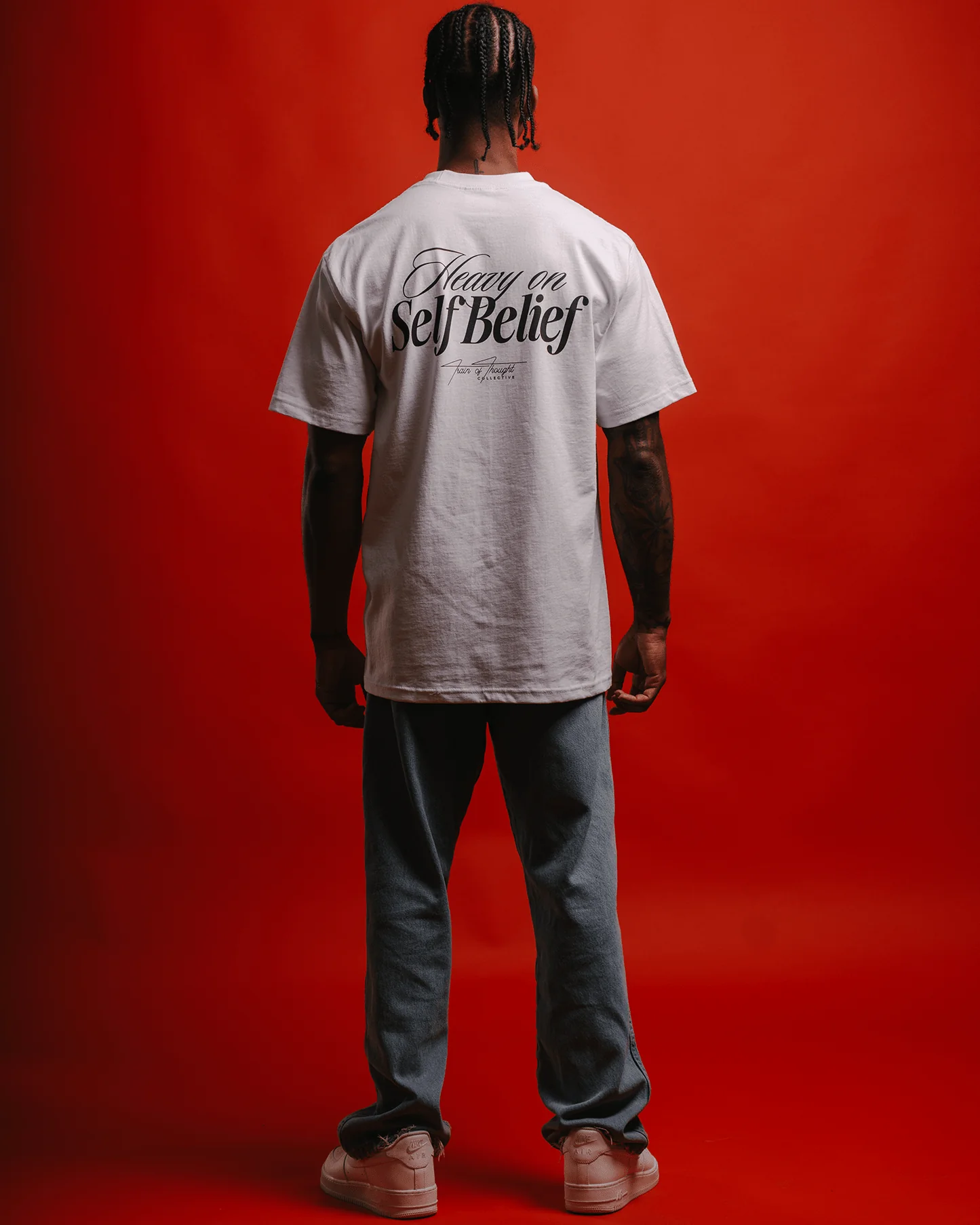 Heavy On Self Belief White Tee - Image 4
