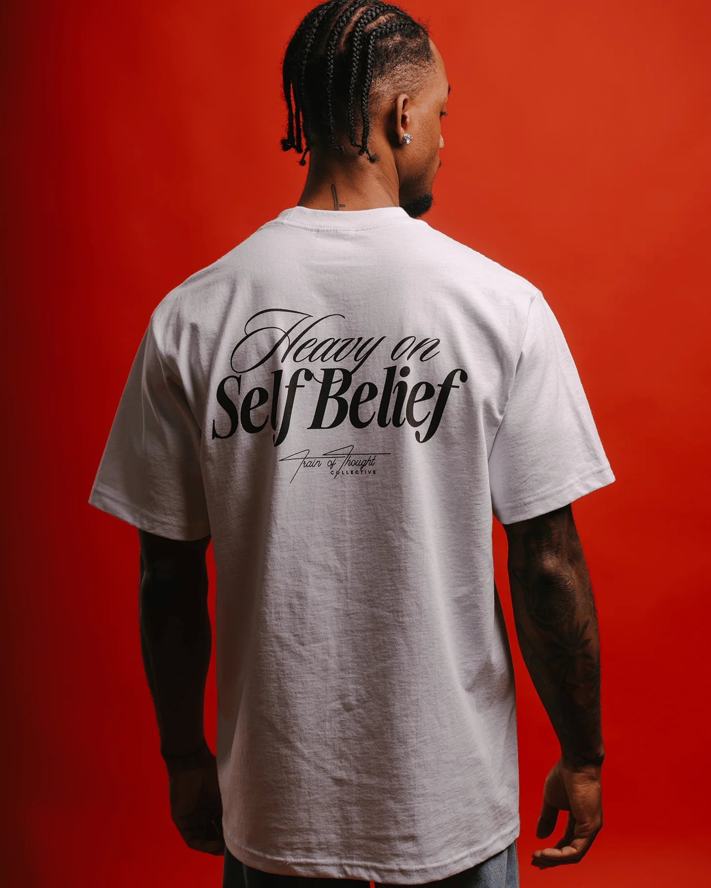 Heavy On Self Belief White Tee - Image 6