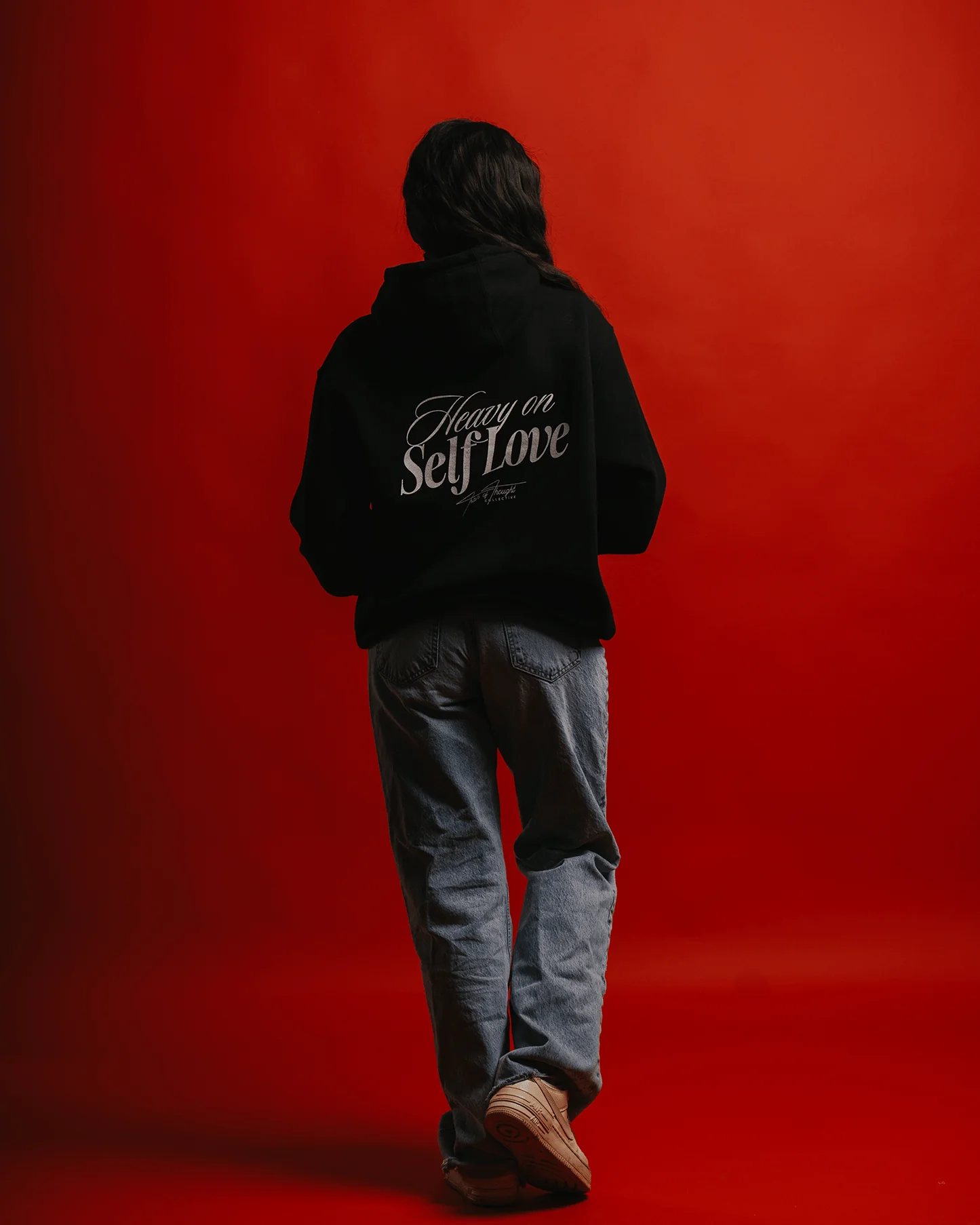 Heavy On Self Love Black Hoodie - Image 4
